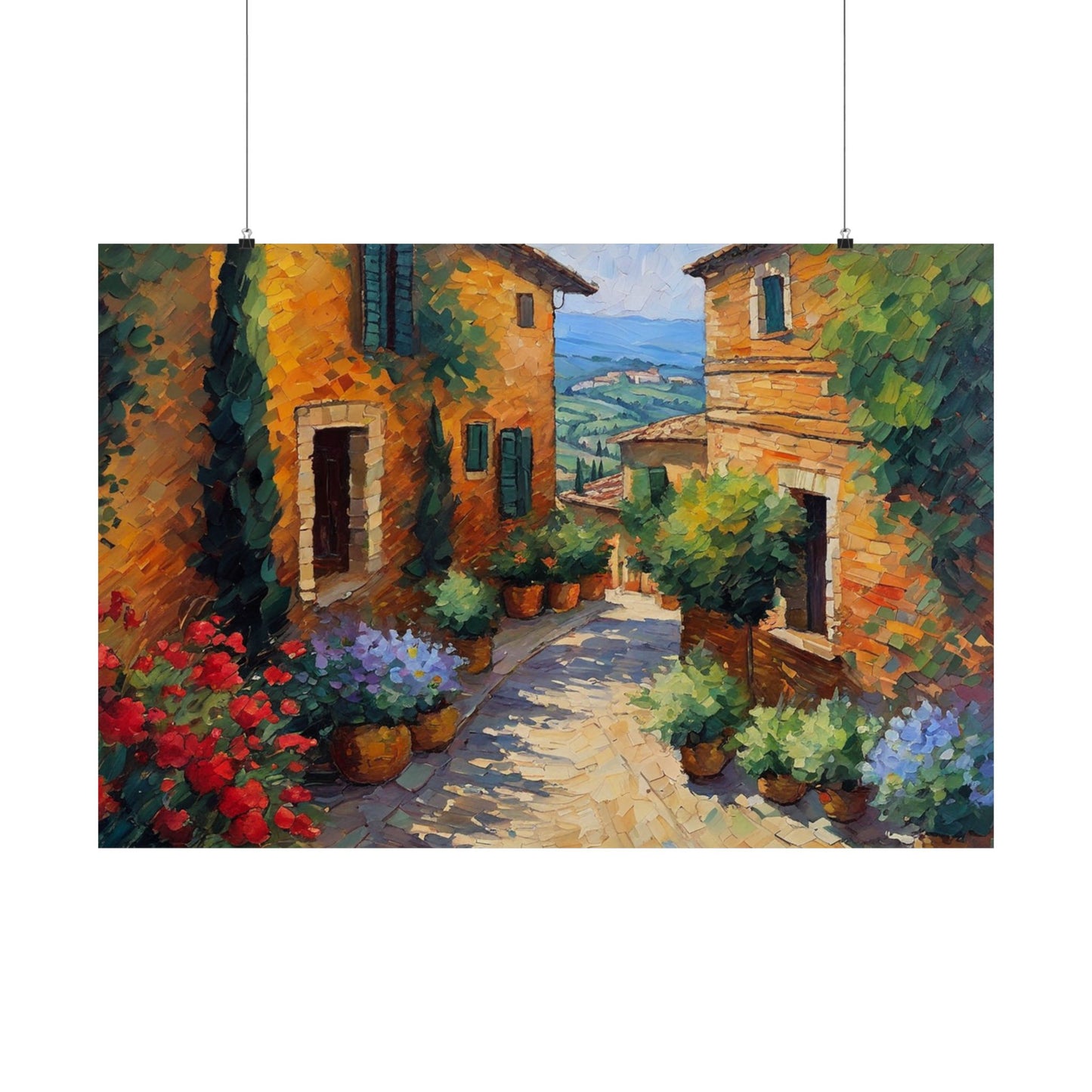 Montepulciano Italy Village Impressionist Landscape