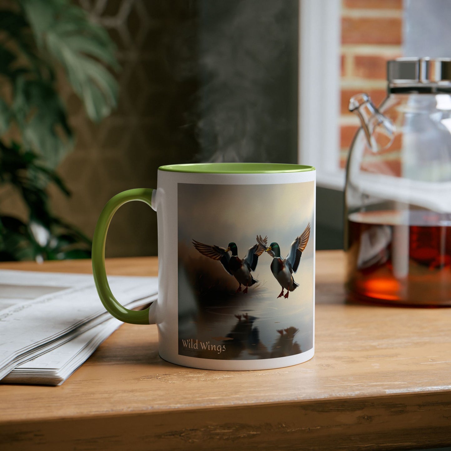 Mallard Ducks Two-Tone Coffee Mug, 11oz