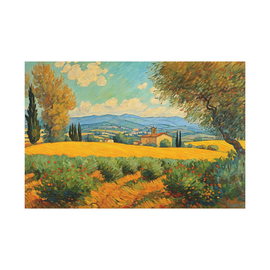 UMBRIA ITALIAN LANDSCAPE CANVAS PRINT