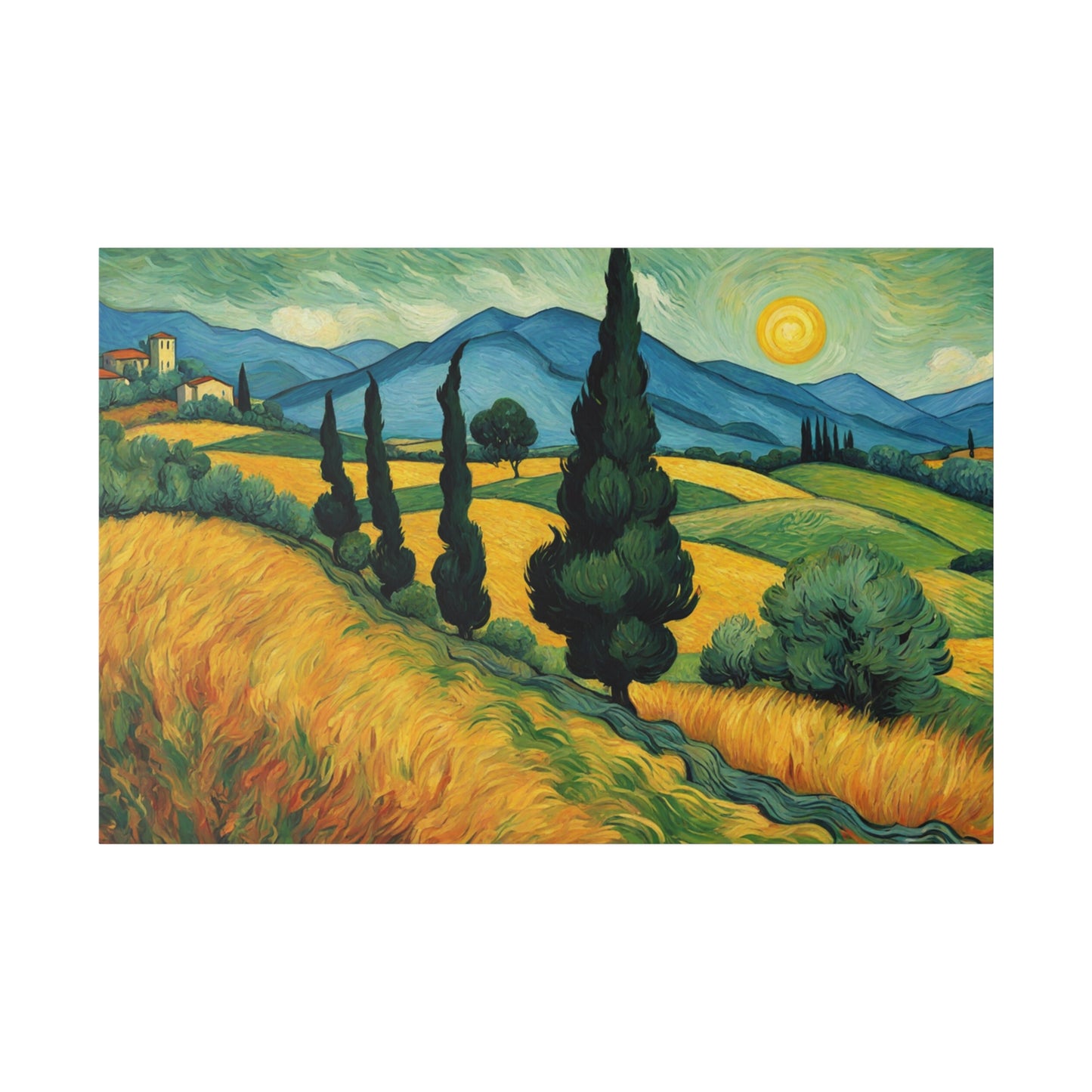 Van Gogh style Umbria Italy Canvas Print