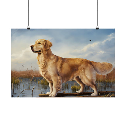 Golden Retriever print, Retriever Hunting Poster