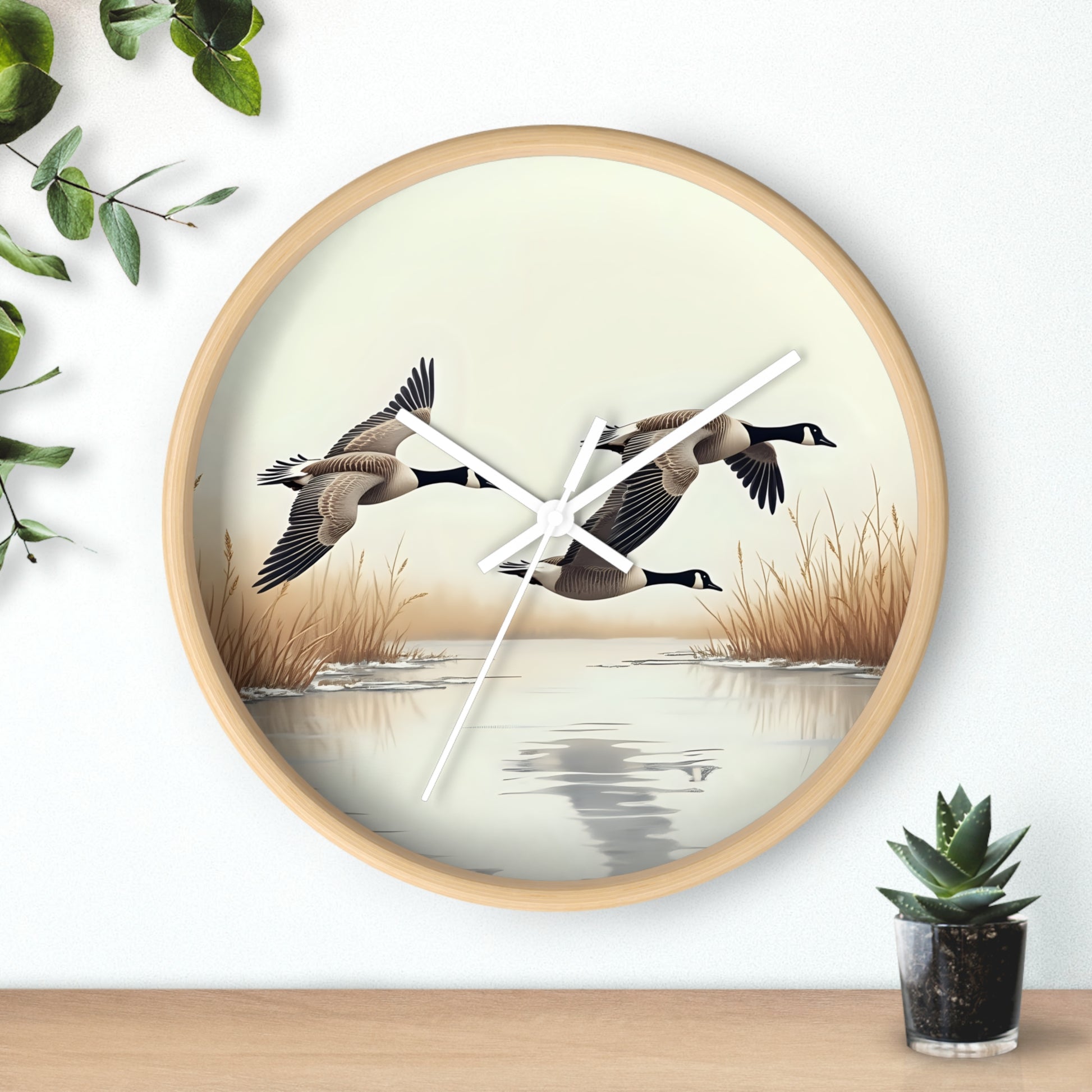 Canadian Geese Print Wall Clock