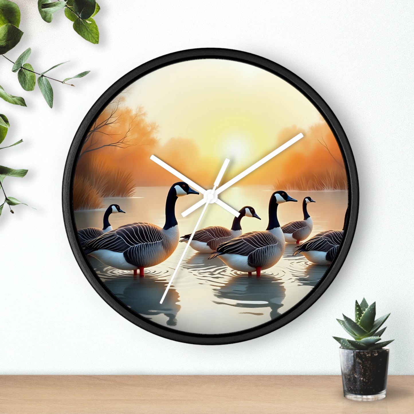 Canadian Geese Wall Art Clock