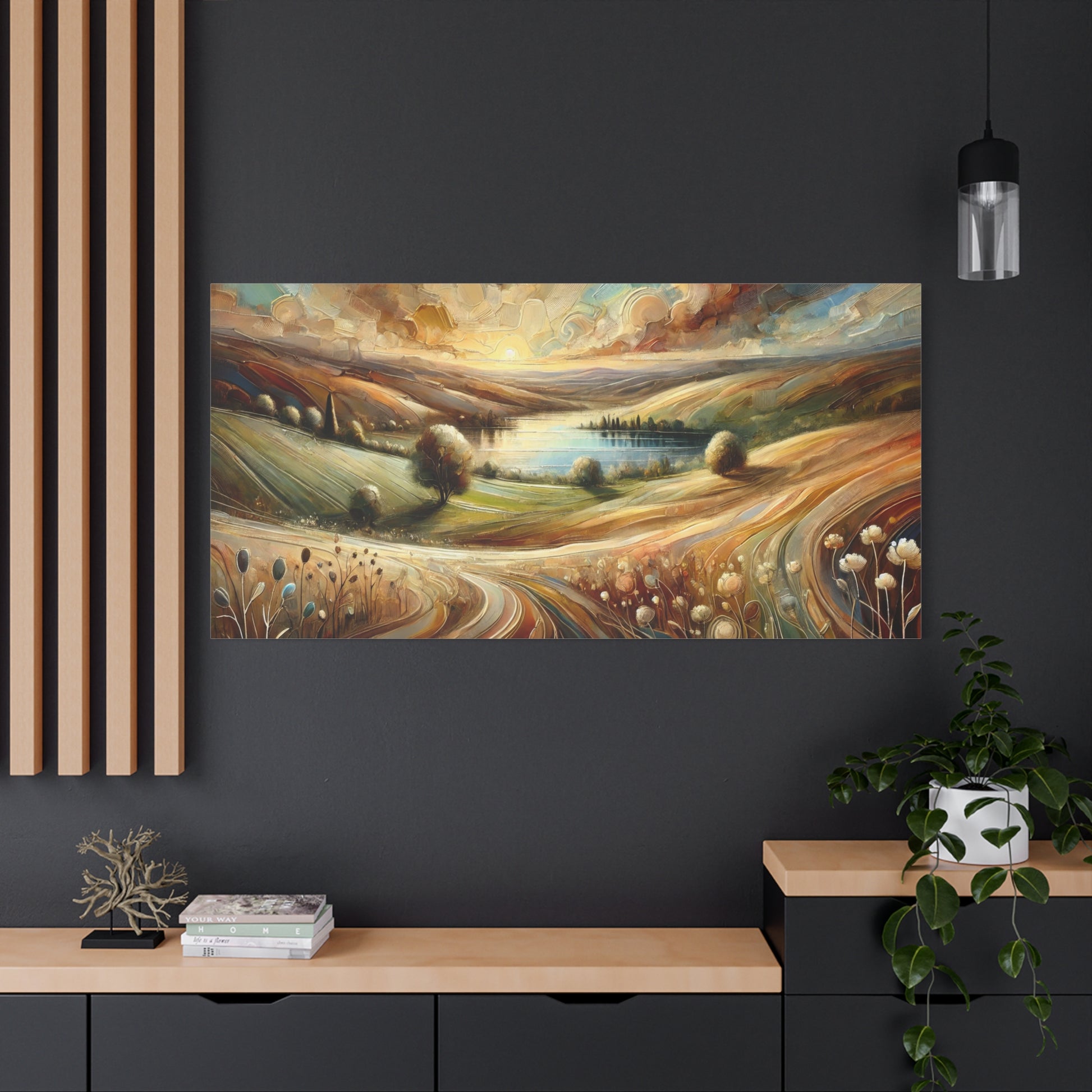 Abstract Earth-Toned Landscape on Canvas Print