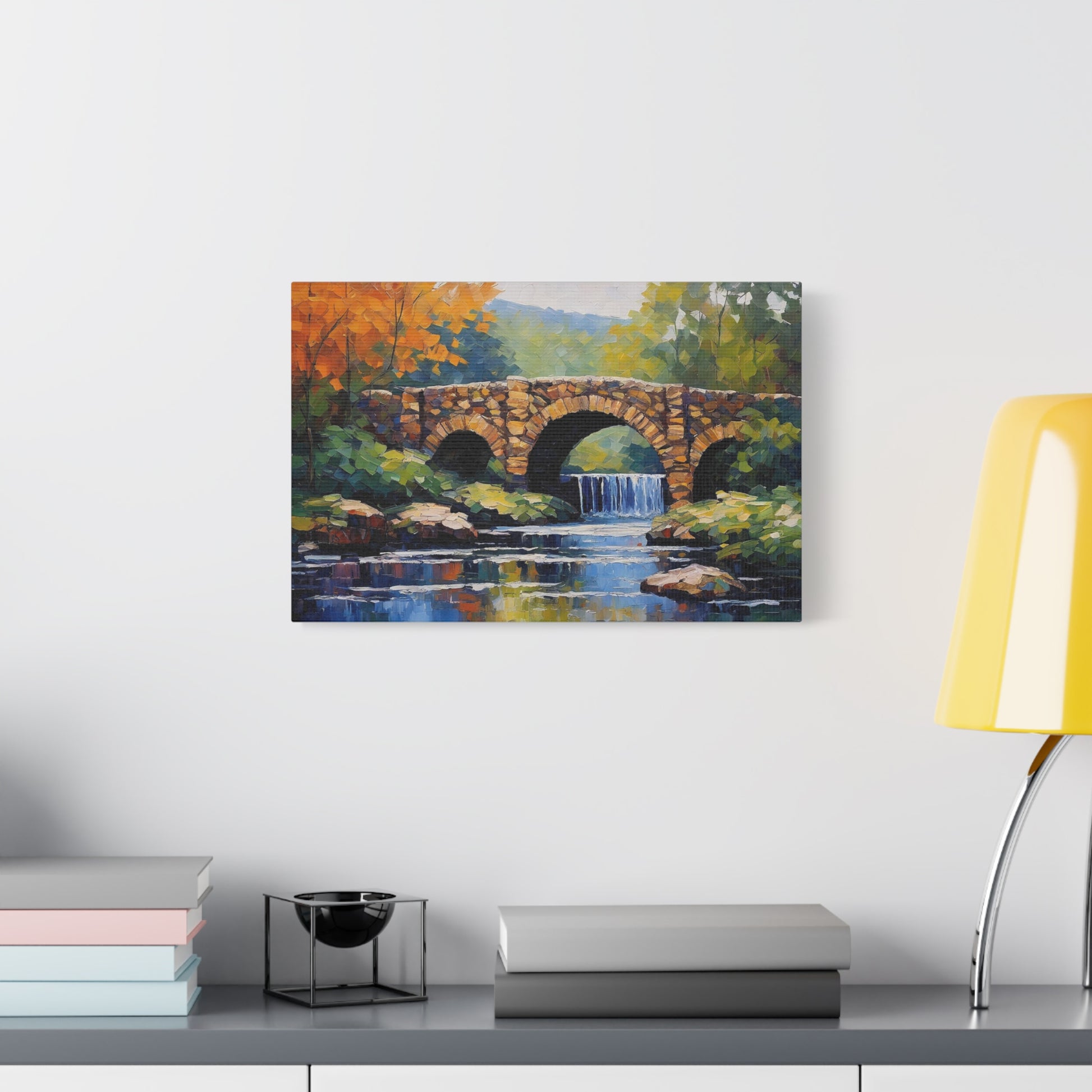 Impressionist Stone Bridge Canvas Print