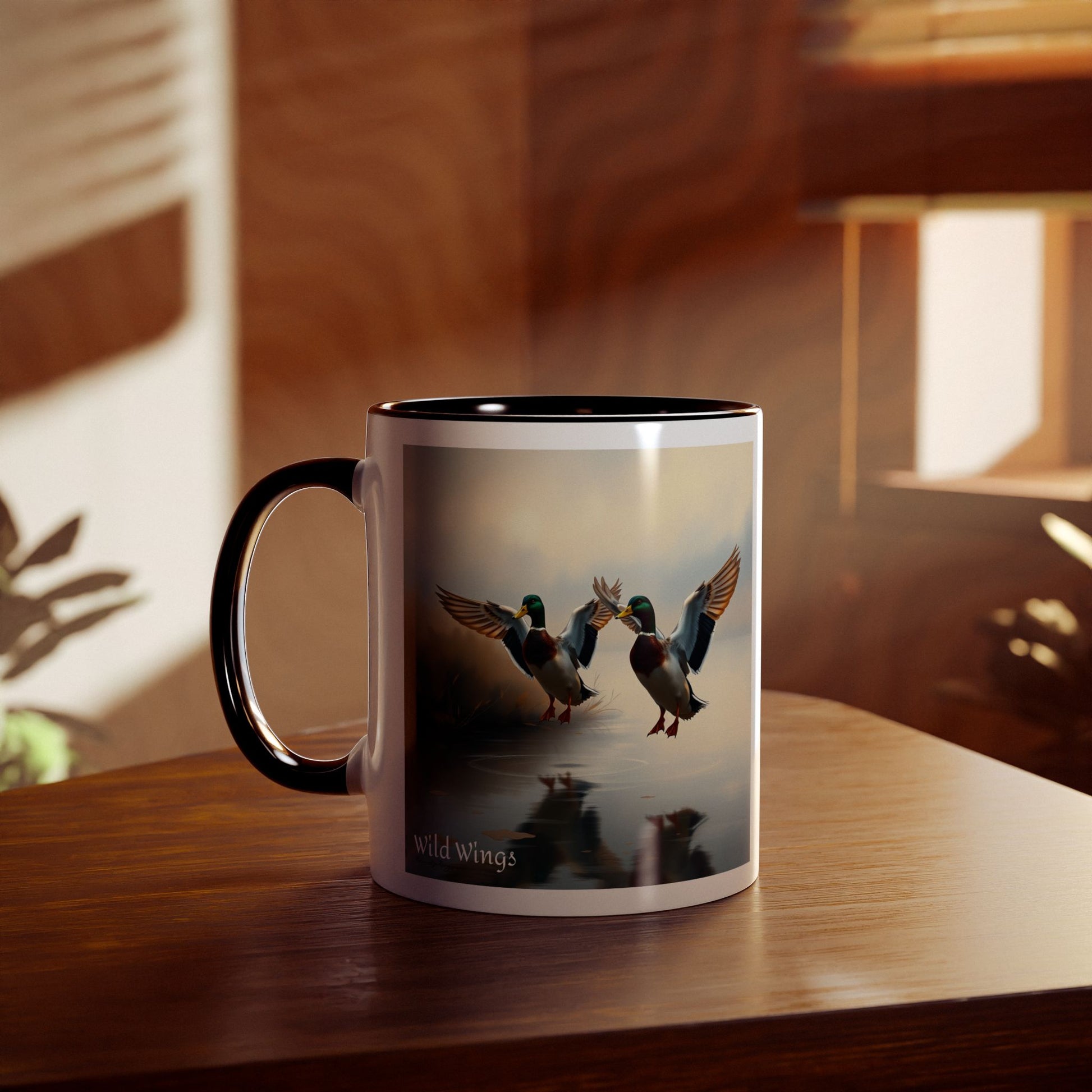 Mallard Ducks Two-Tone Coffee Mug, 11oz