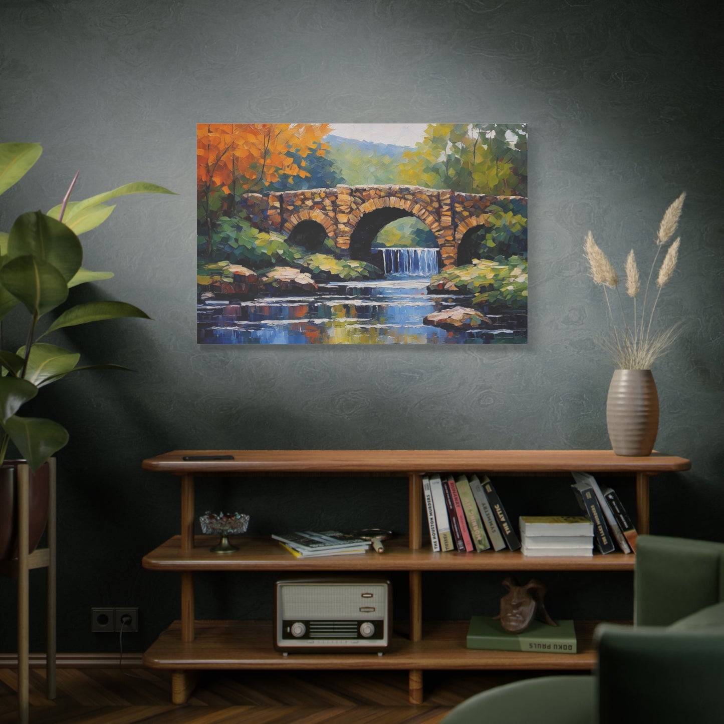 Impressionist Stone Bridge Canvas Print