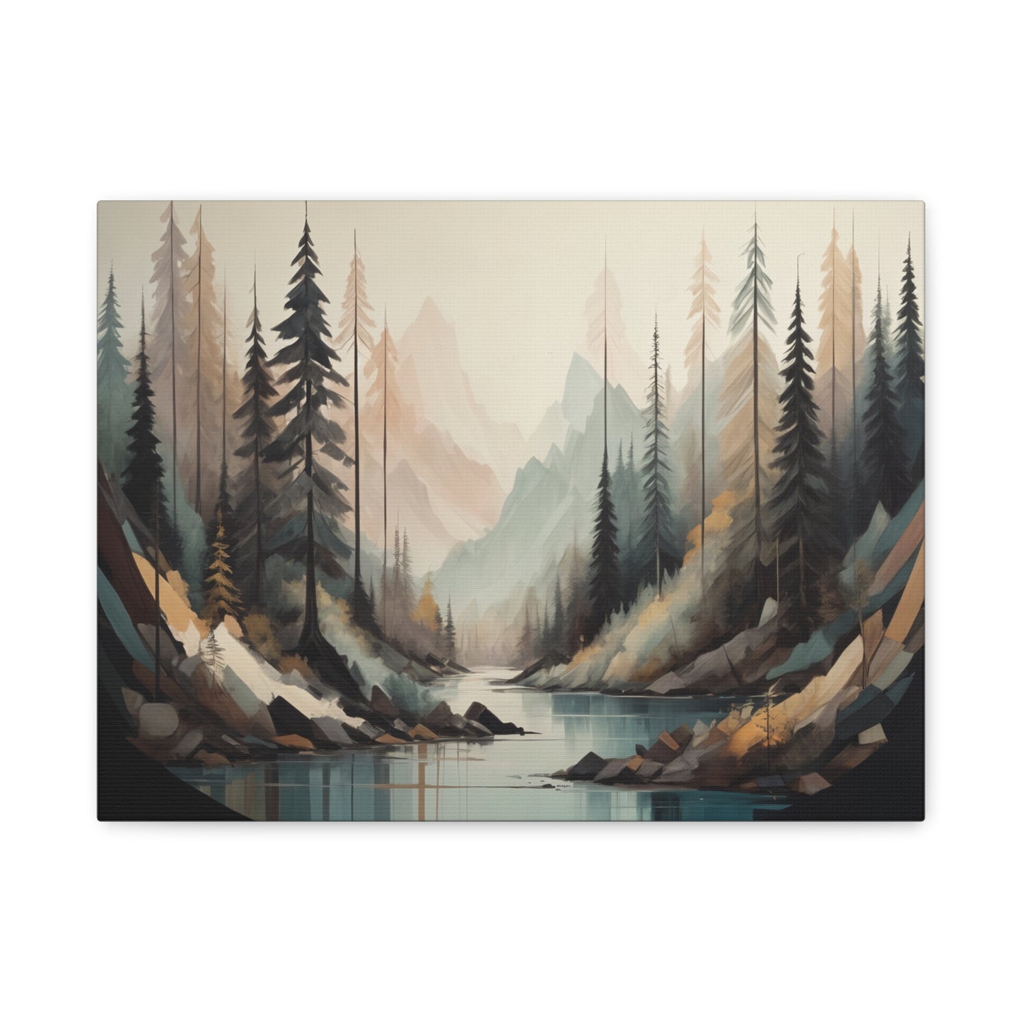 Serene Abstract Landscape Matte Canvas Print