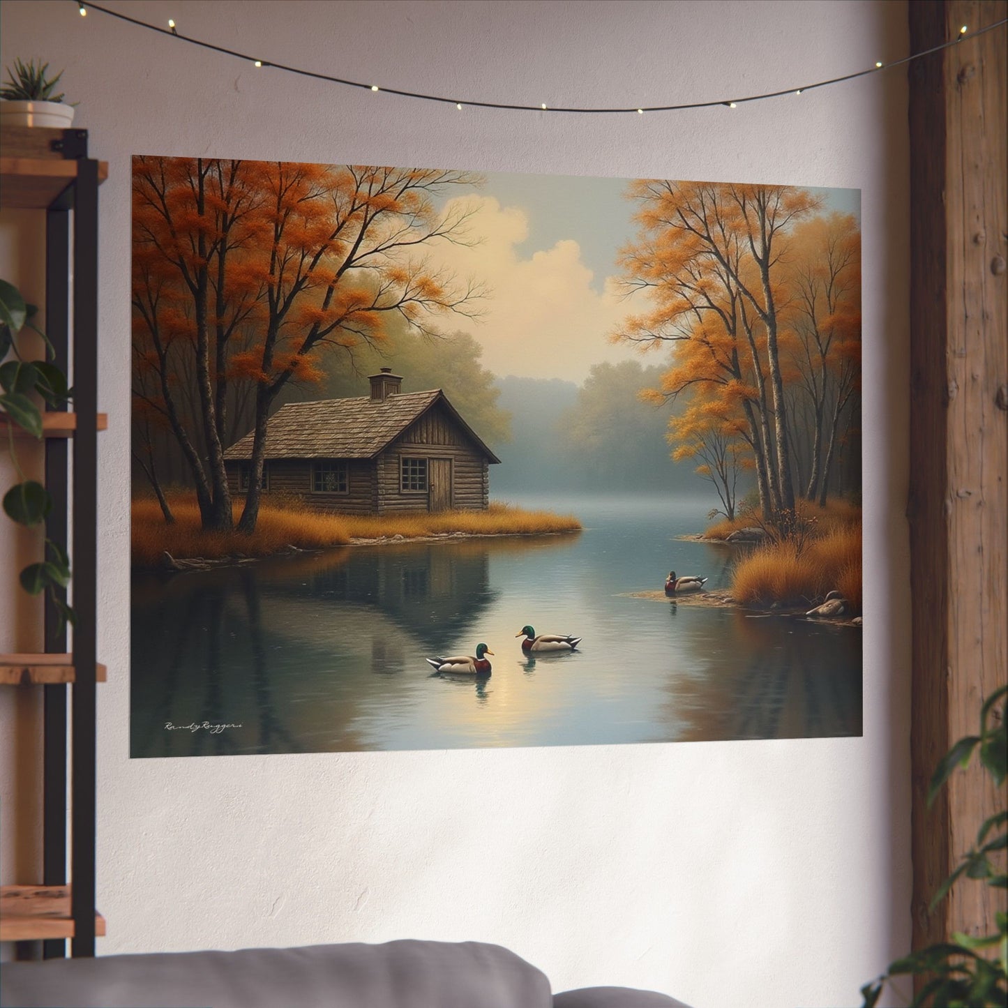 Serenity by the Water Weathered Cabin Print