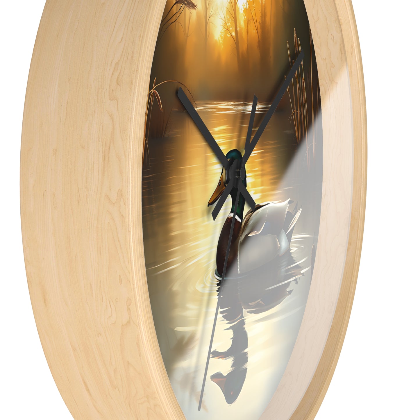 This collection of waterfowl art wall clocks brings the beauty of wetlands into your space, each clock featuring a meticulously crafted scene of waterfowl in natural settings.