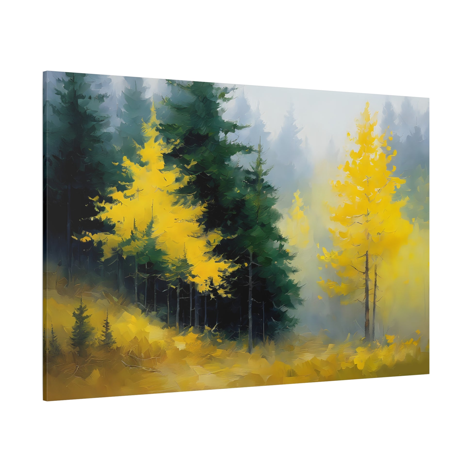 Misty Grove Landscape Matte Canvas Print