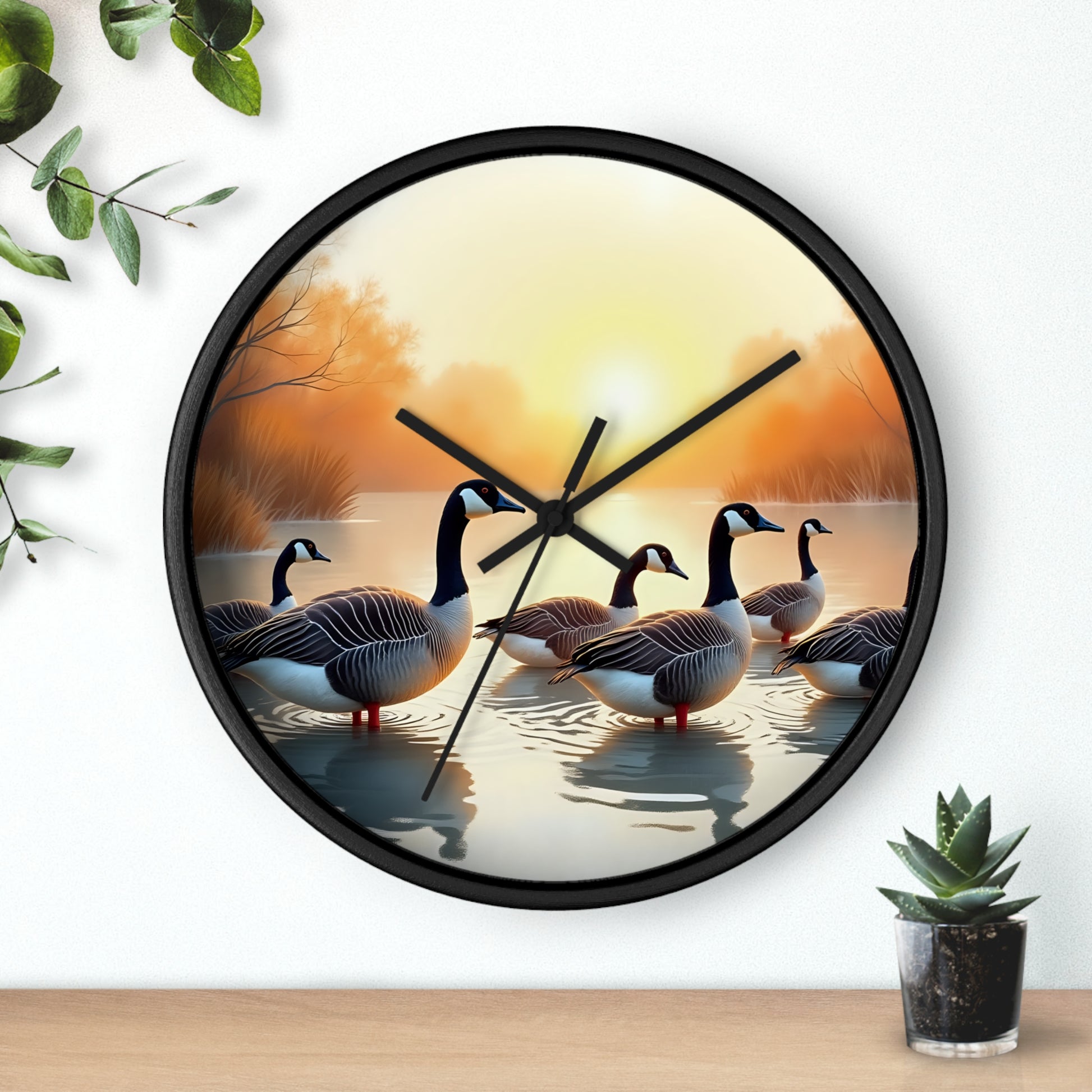 This collection of waterfowl art wall clocks brings the beauty of wetlands into your space, each clock featuring a meticulously crafted scene of waterfowl in natural settings.