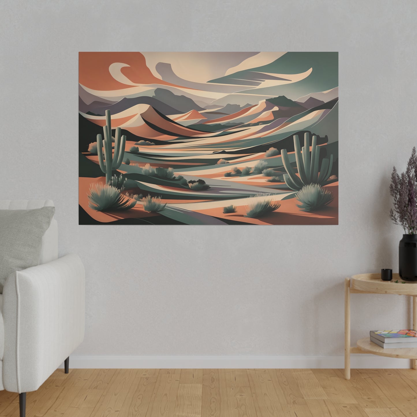 Abstract Vintage Western Landscape Canvas Print