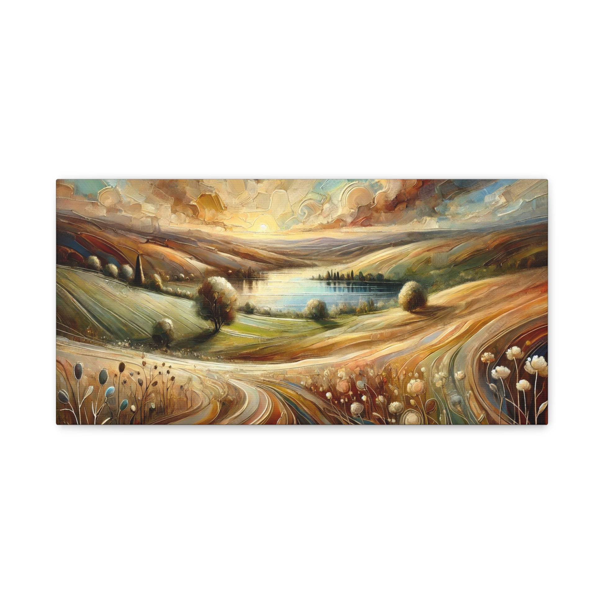 Abstract Earth-Toned Landscape on Canvas Print