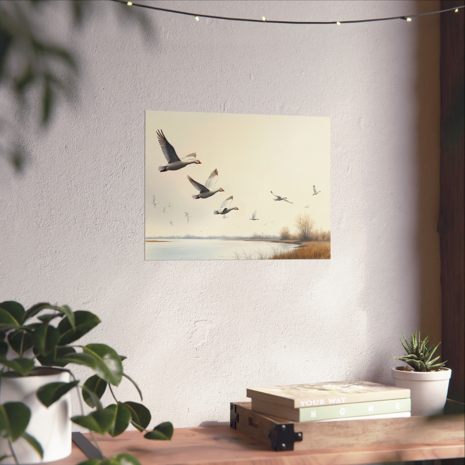 Hazy Skies, Snow Geese Soar Print