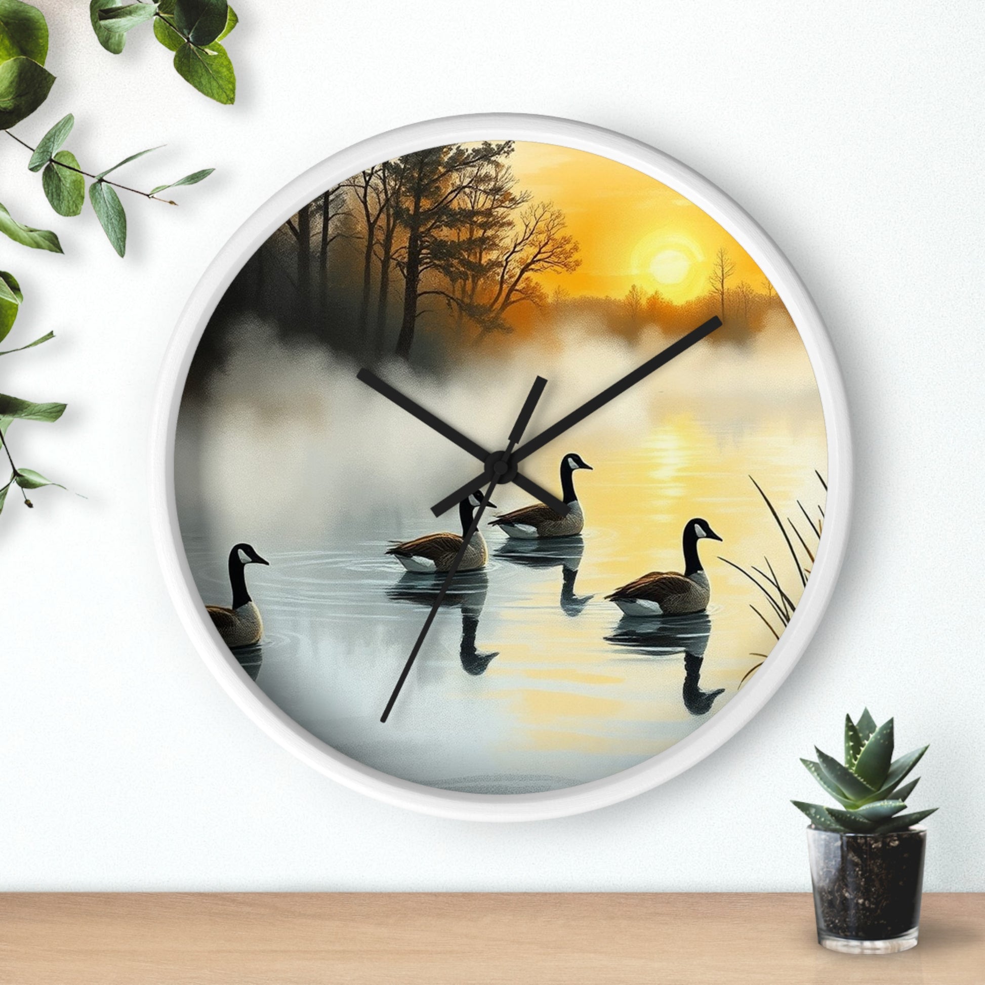 This collection of waterfowl art wall clocks brings the beauty of wetlands into your space, each clock featuring a meticulously crafted scene of waterfowl in natural settings.