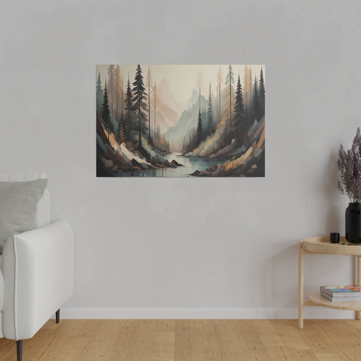 Serene Abstract Landscape Matte Canvas Print