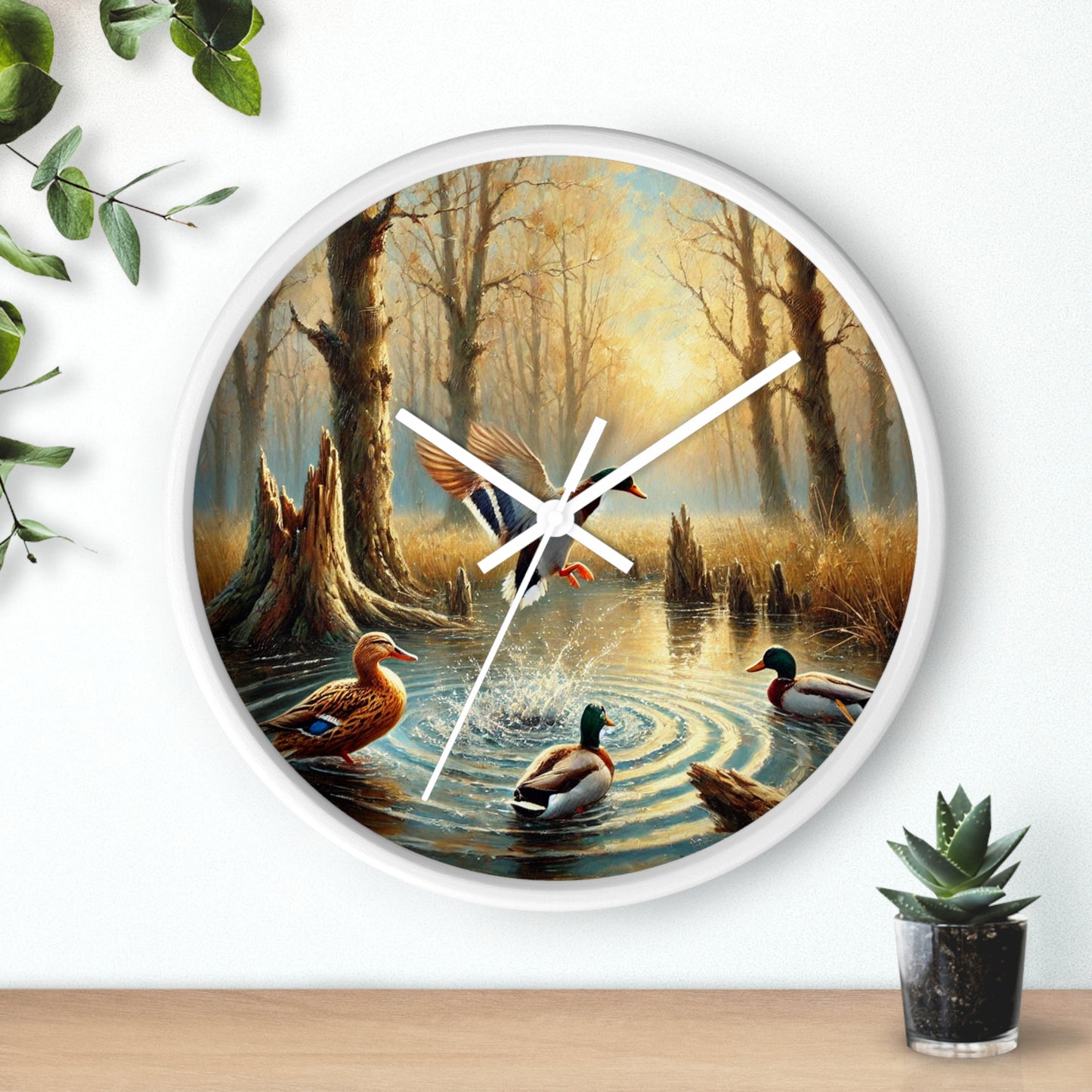 Duck Print Wall Clock Art