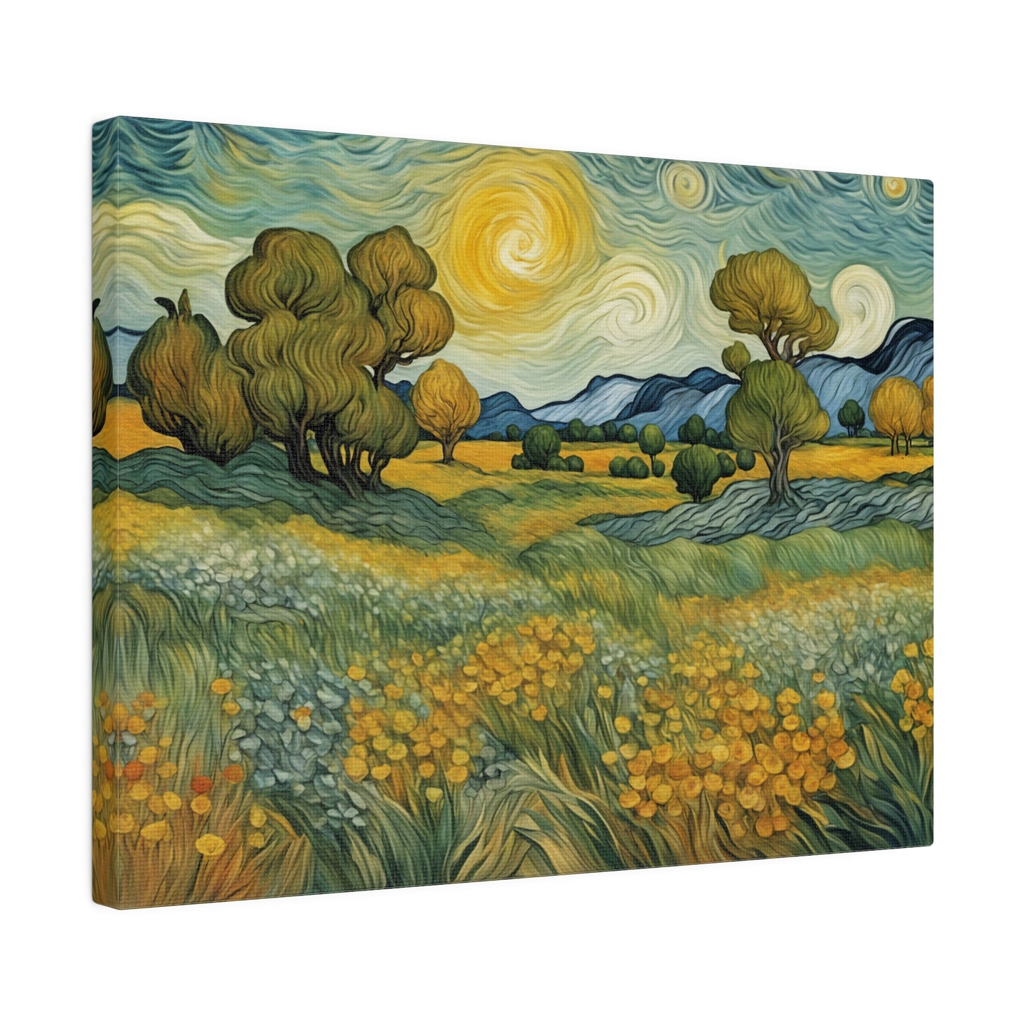 Van Gogh Style Nature-Inspired Landscape Print