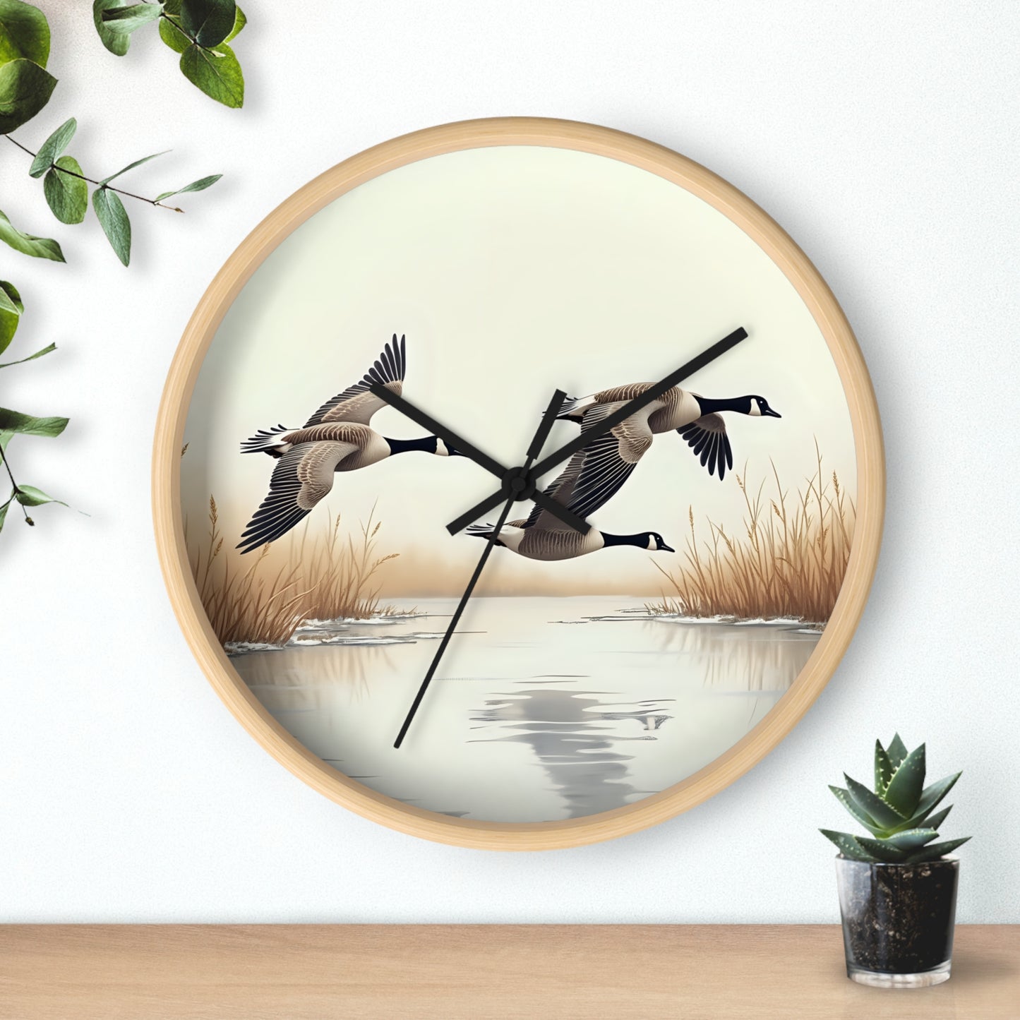 Canadian Geese Print Wall Clock