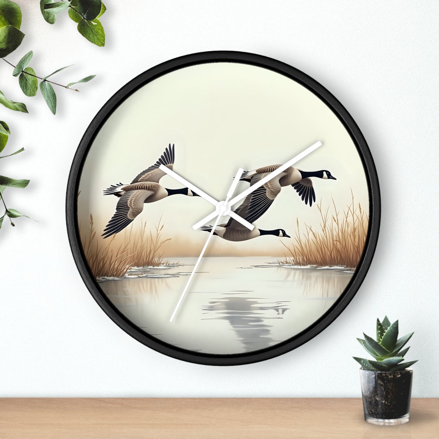 Canadian Geese Print Wall Clock