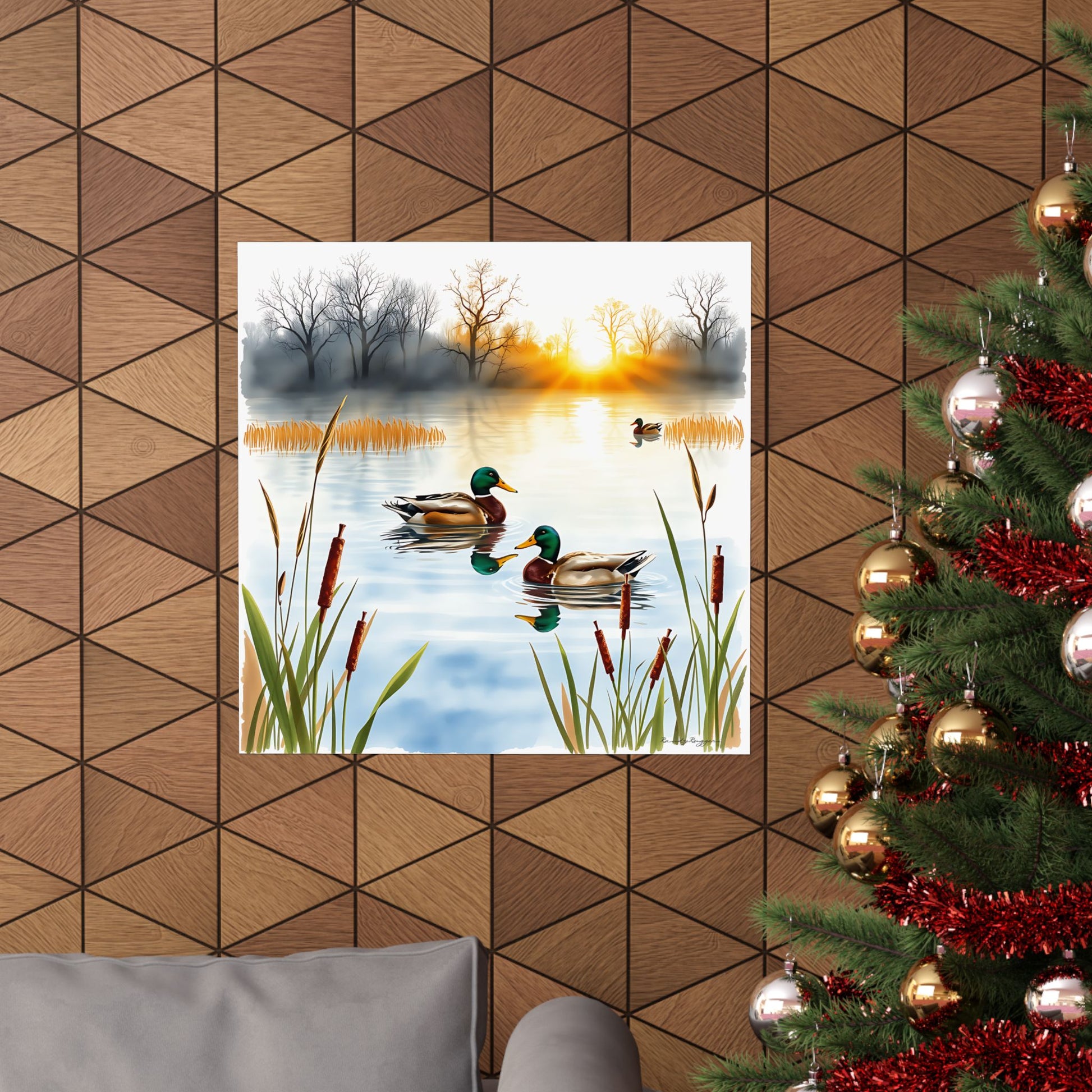 Reflections at Sunrise, Mallard Ducks Print