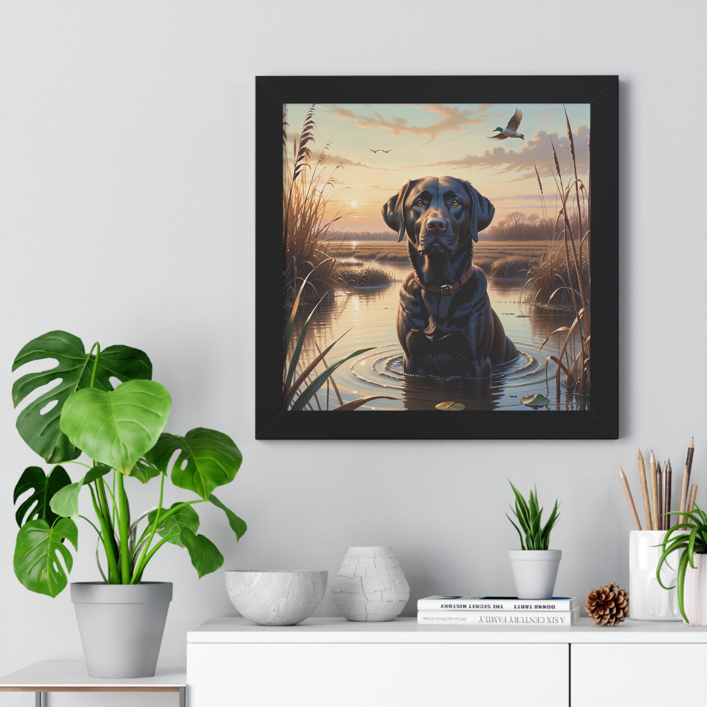 Framed Chocolate Labrador Retriever Print