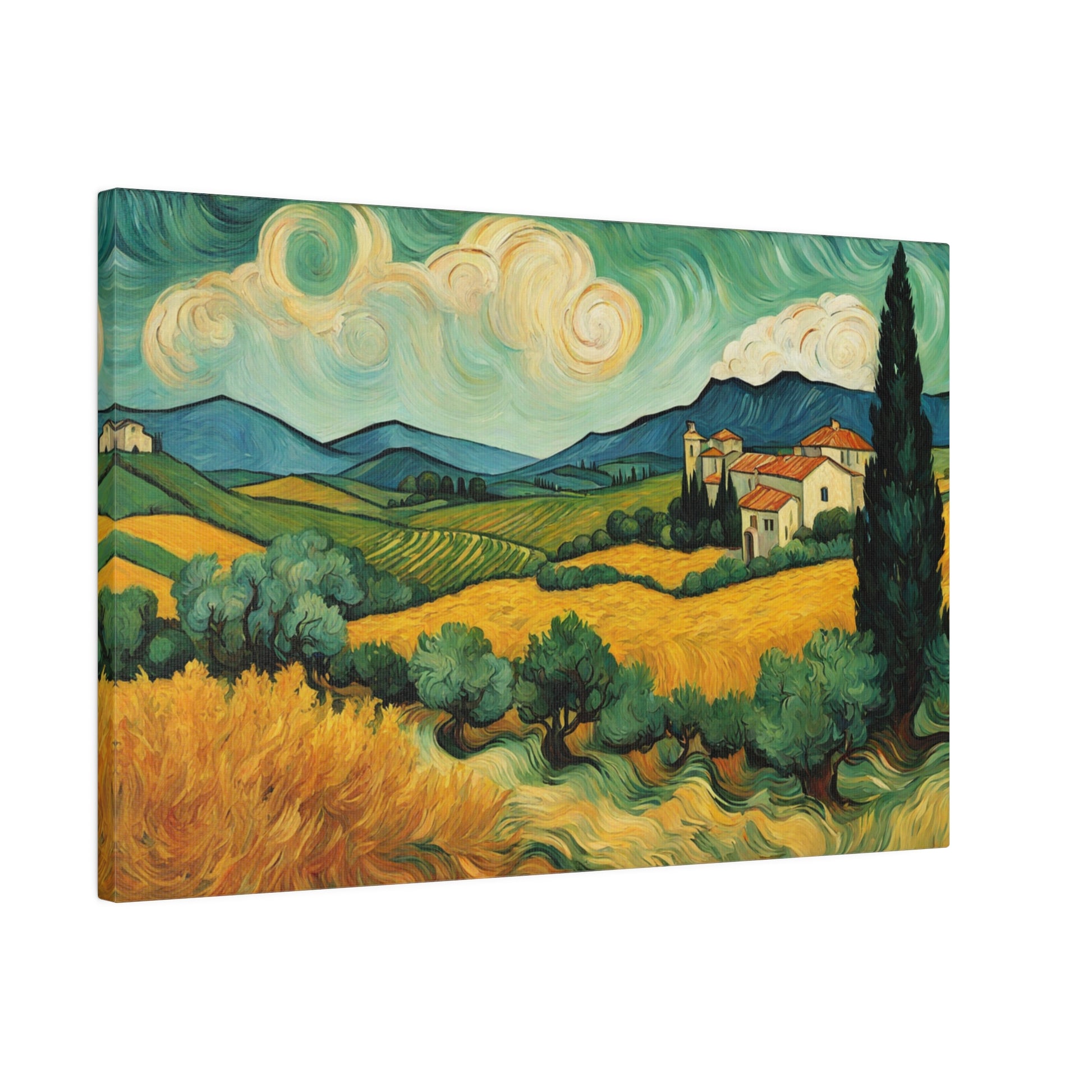 Indulge in nostalgia with this stunning Van Gogh Style Umbria Italy landscape impressionism print. 