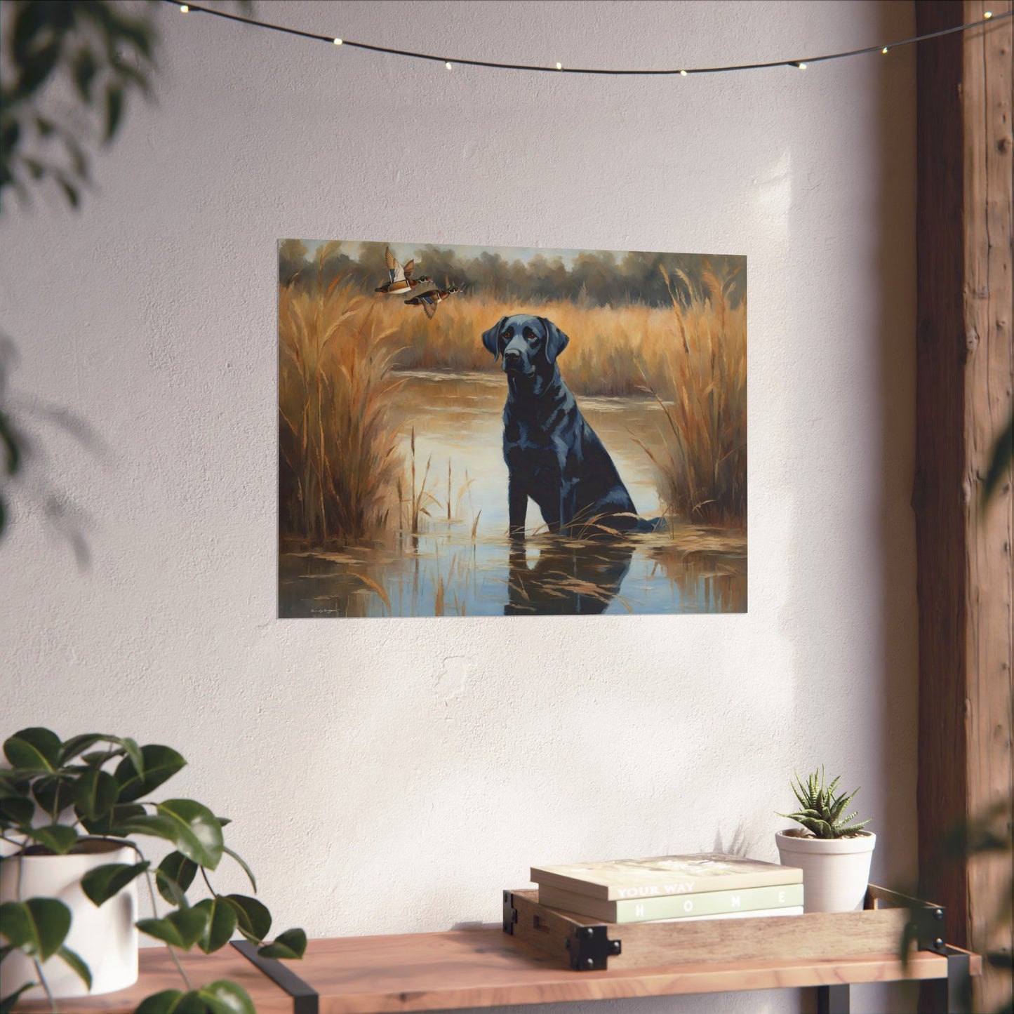 Black Labrador Retriever Hunting Print