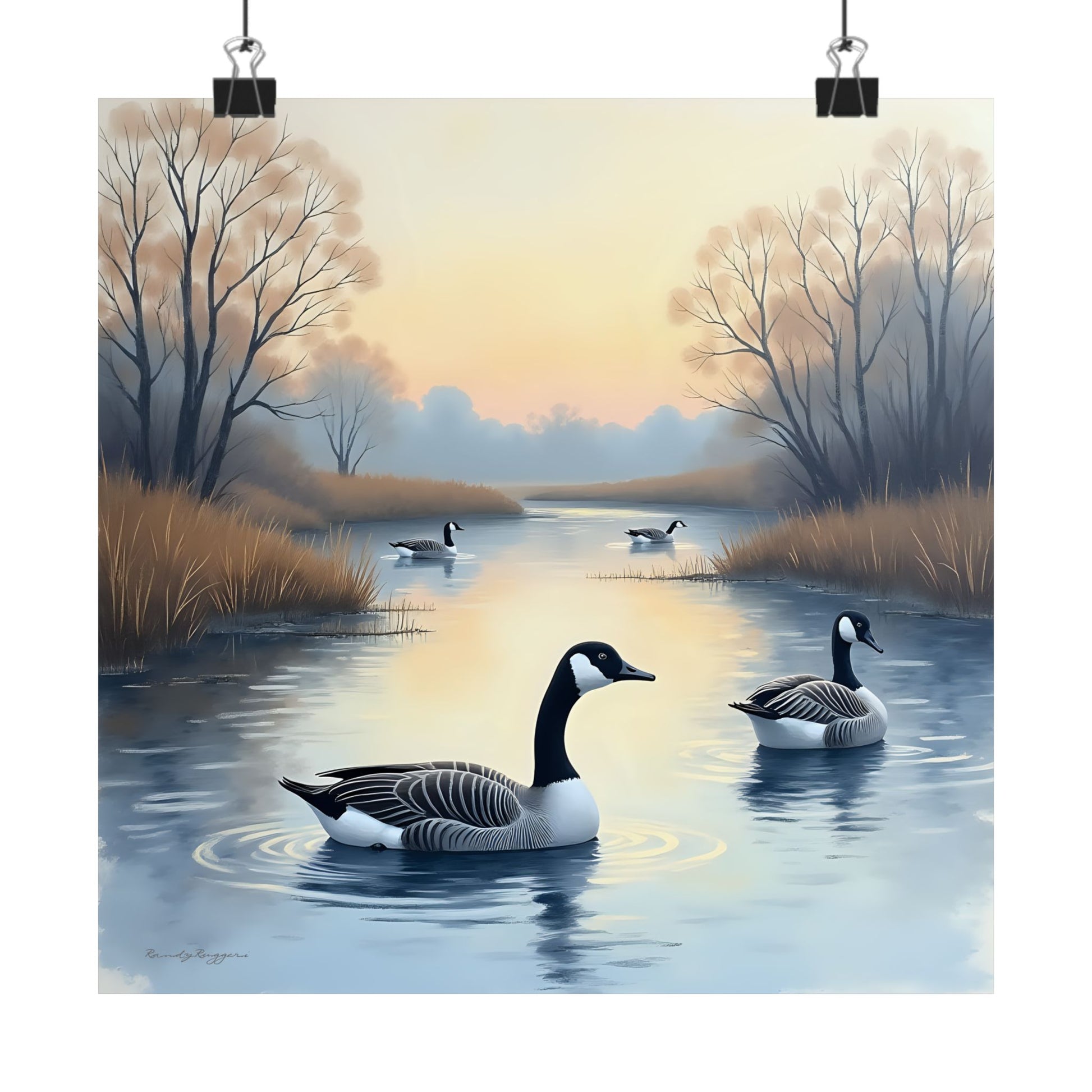 Evening Drift, Canadian Geese Print