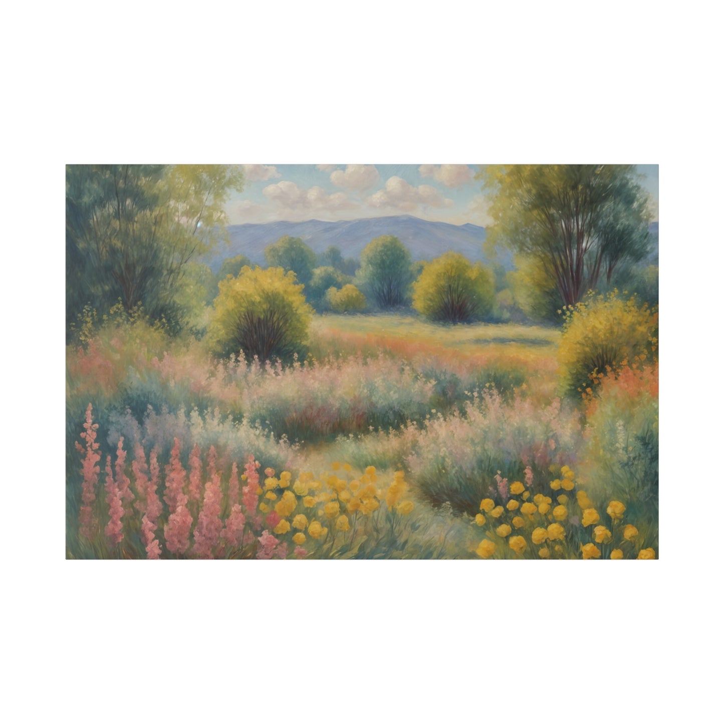 Impressionism Wildflower Field Matte Canvas Print