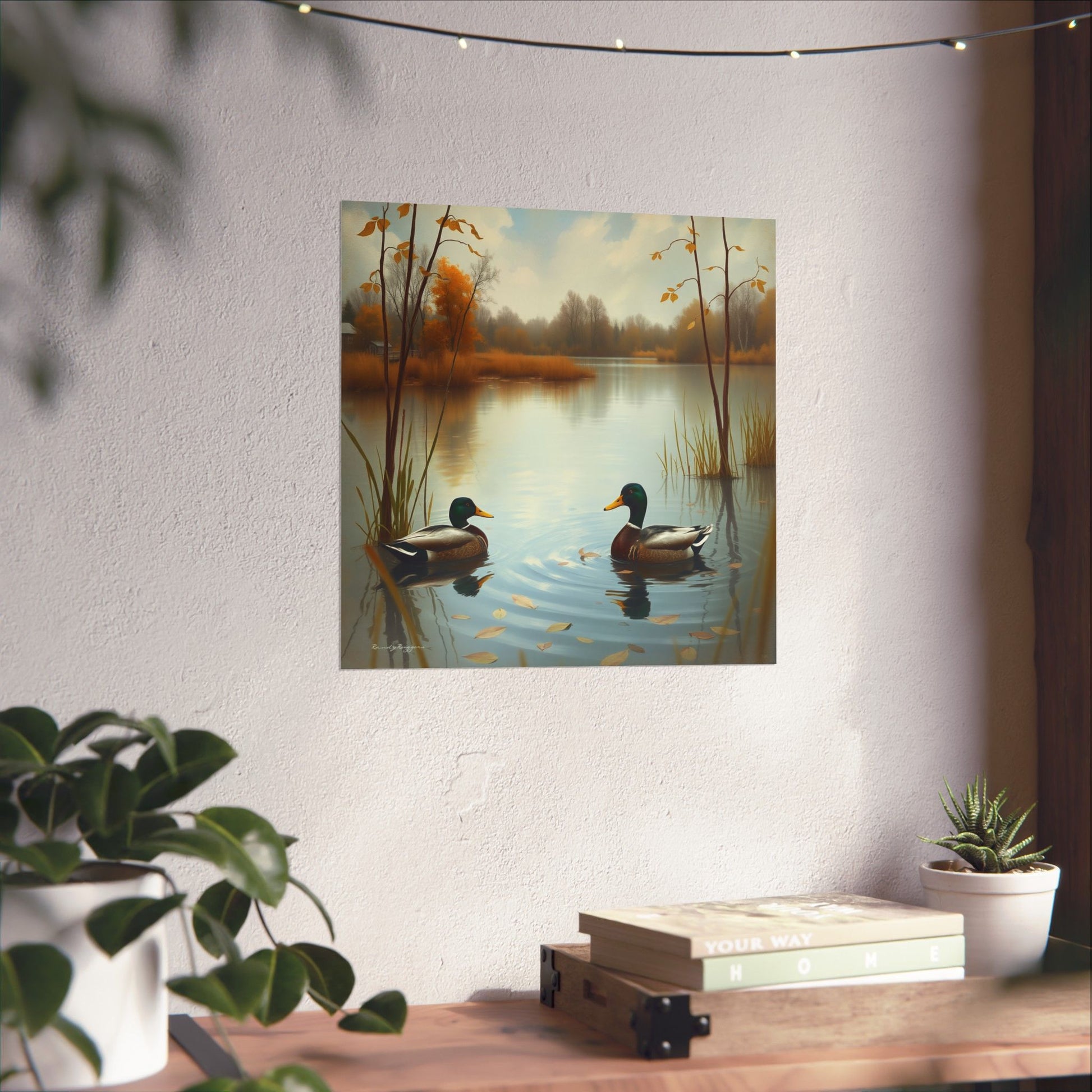 Mallard Ducks Print, quiet moment in the countryside