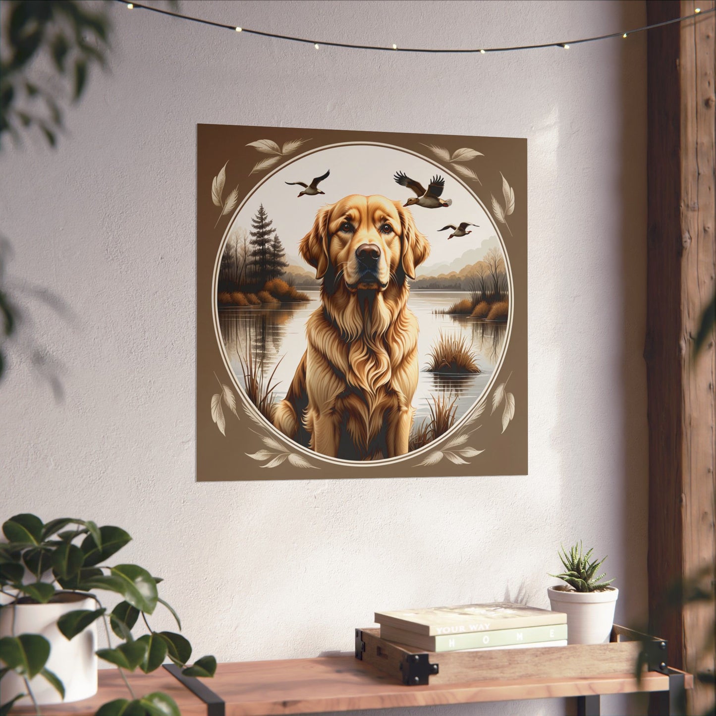 Golden Retriever Duck Hunting Print