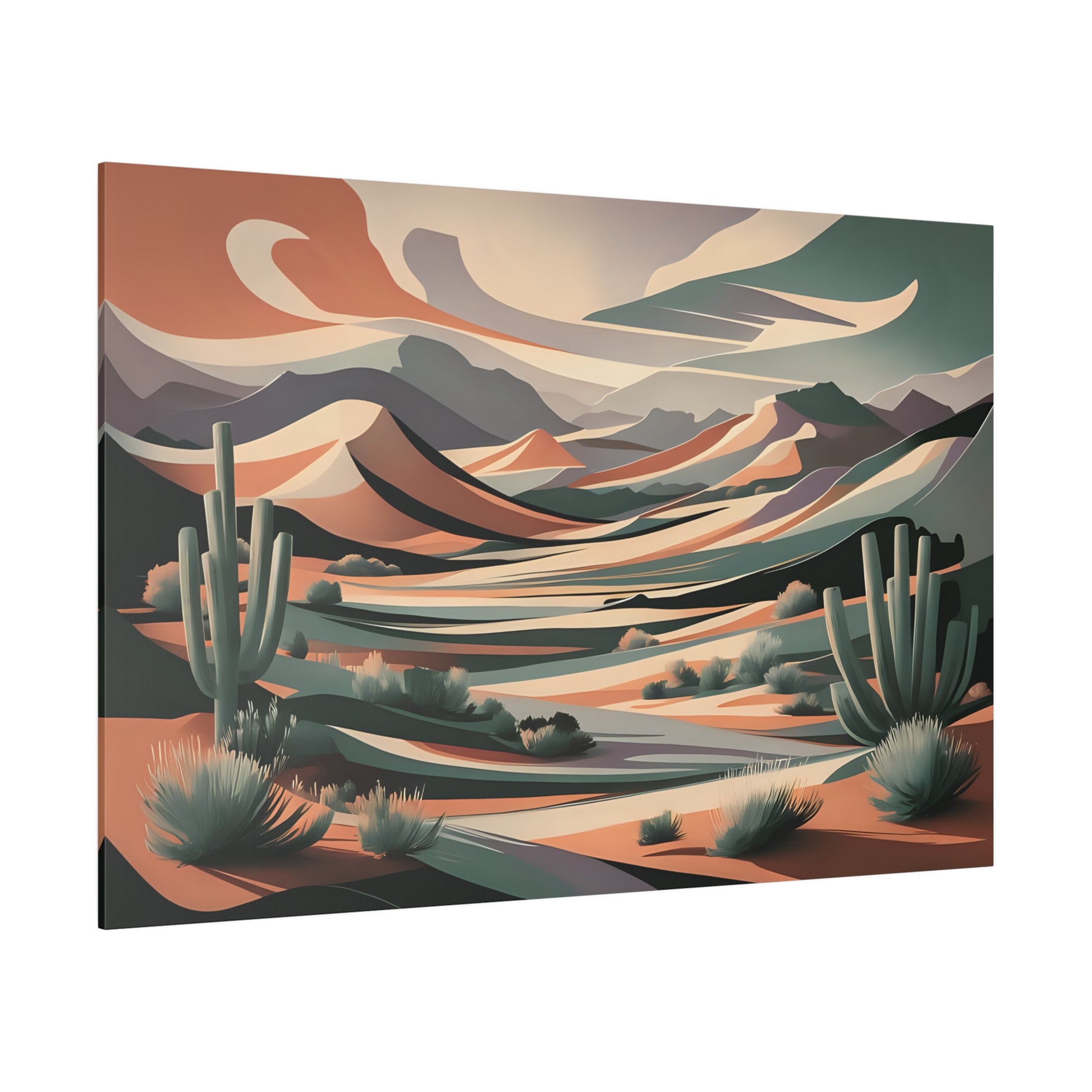 Abstract Vintage Western Landscape Canvas Print