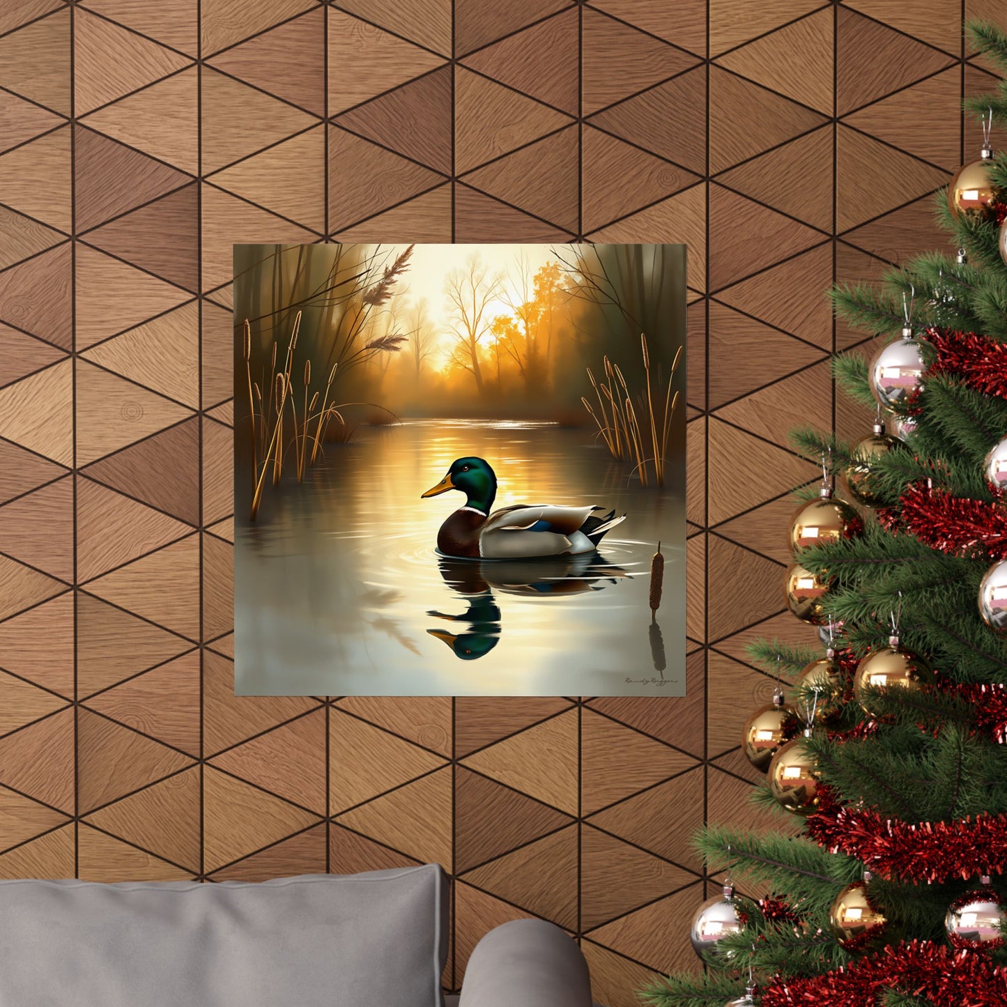 Alone at Daybreak, Drake Mallard Duck Print