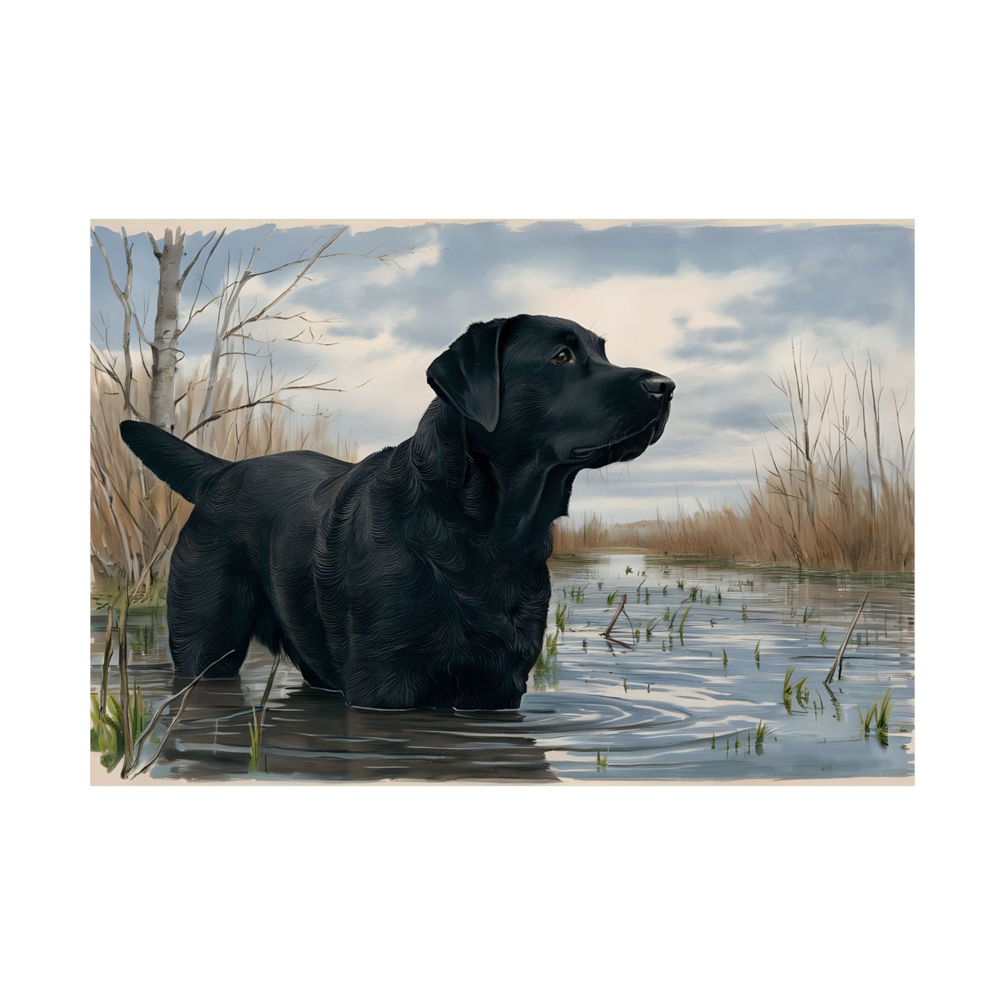 Black Labrador Retriever print