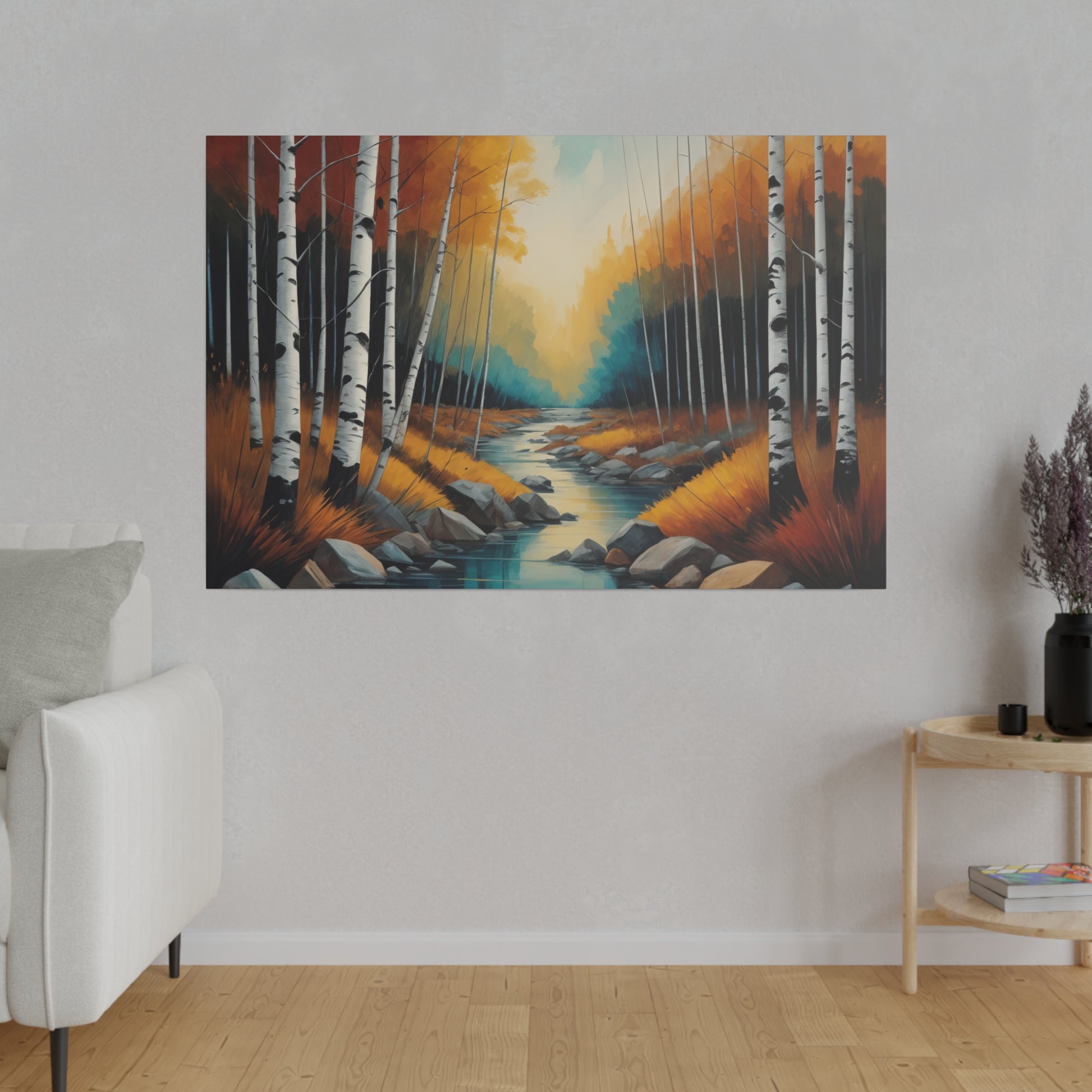 Birch Wood Forest Matte Canvas Print