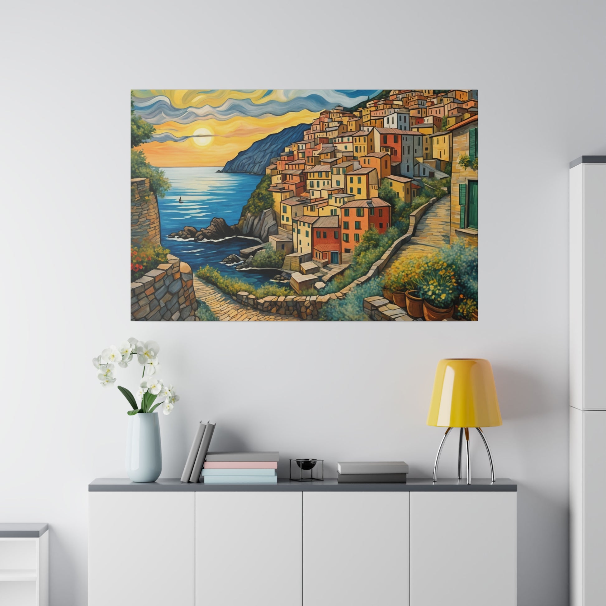  Van Gogh Style Italian Cinque Terre Print