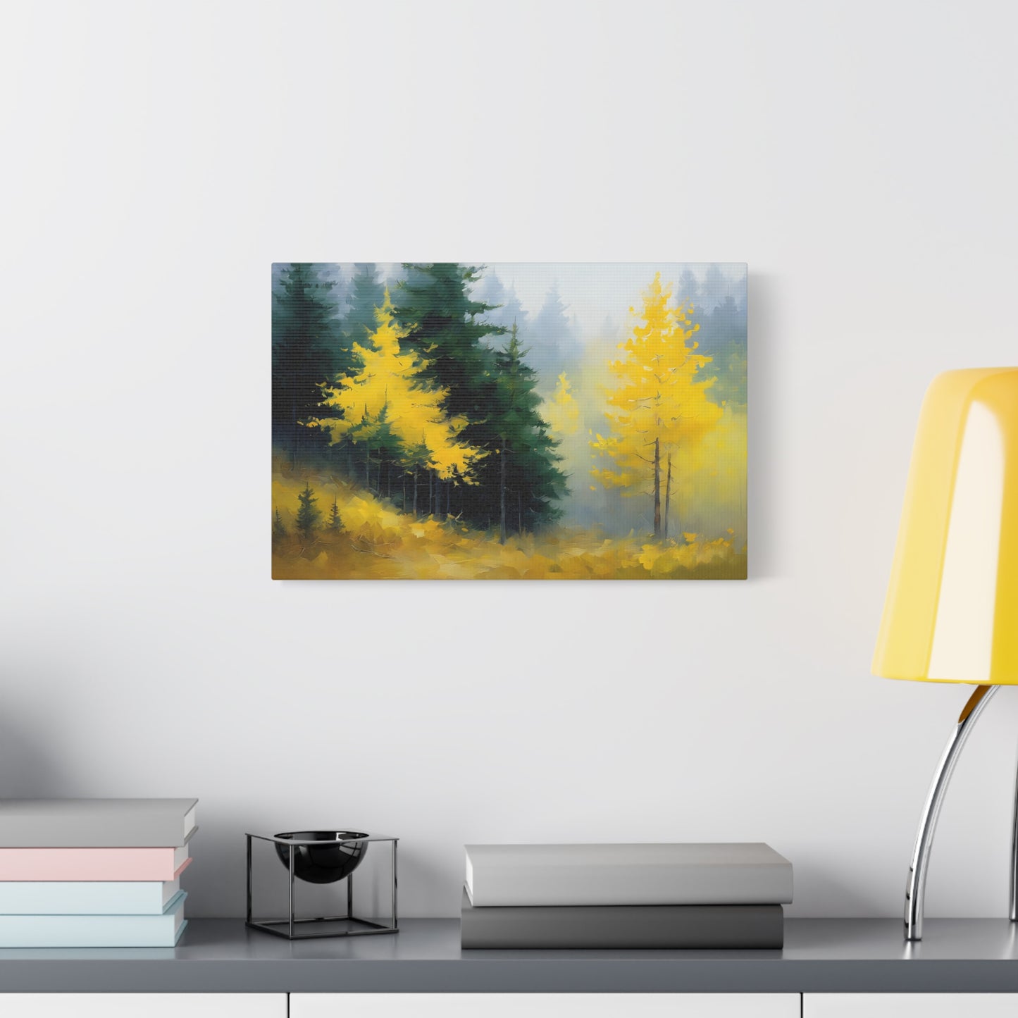 Misty Grove Landscape Matte Canvas Print