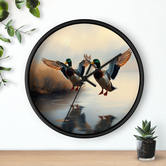 This collection of waterfowl art wall clocks brings the beauty of wetlands into your space, each clock featuring a meticulously crafted scene of waterfowl in natural settings.