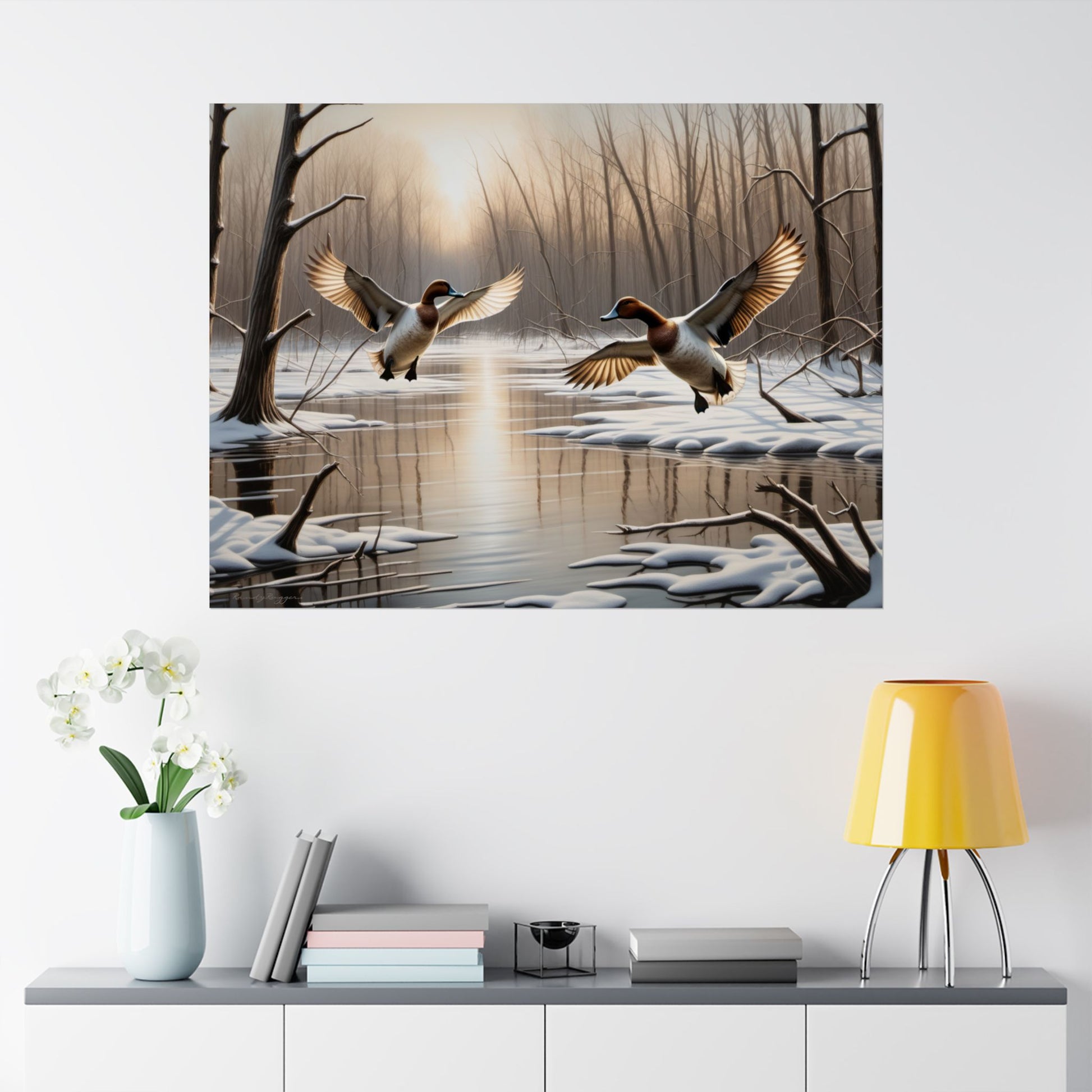 Flooded Timber Winterland Duck Print