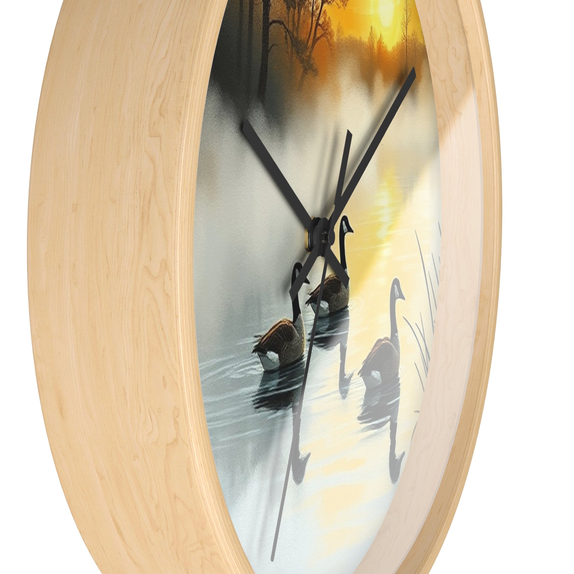 This collection of waterfowl art wall clocks brings the beauty of wetlands into your space, each clock featuring a meticulously crafted scene of waterfowl in natural settings.