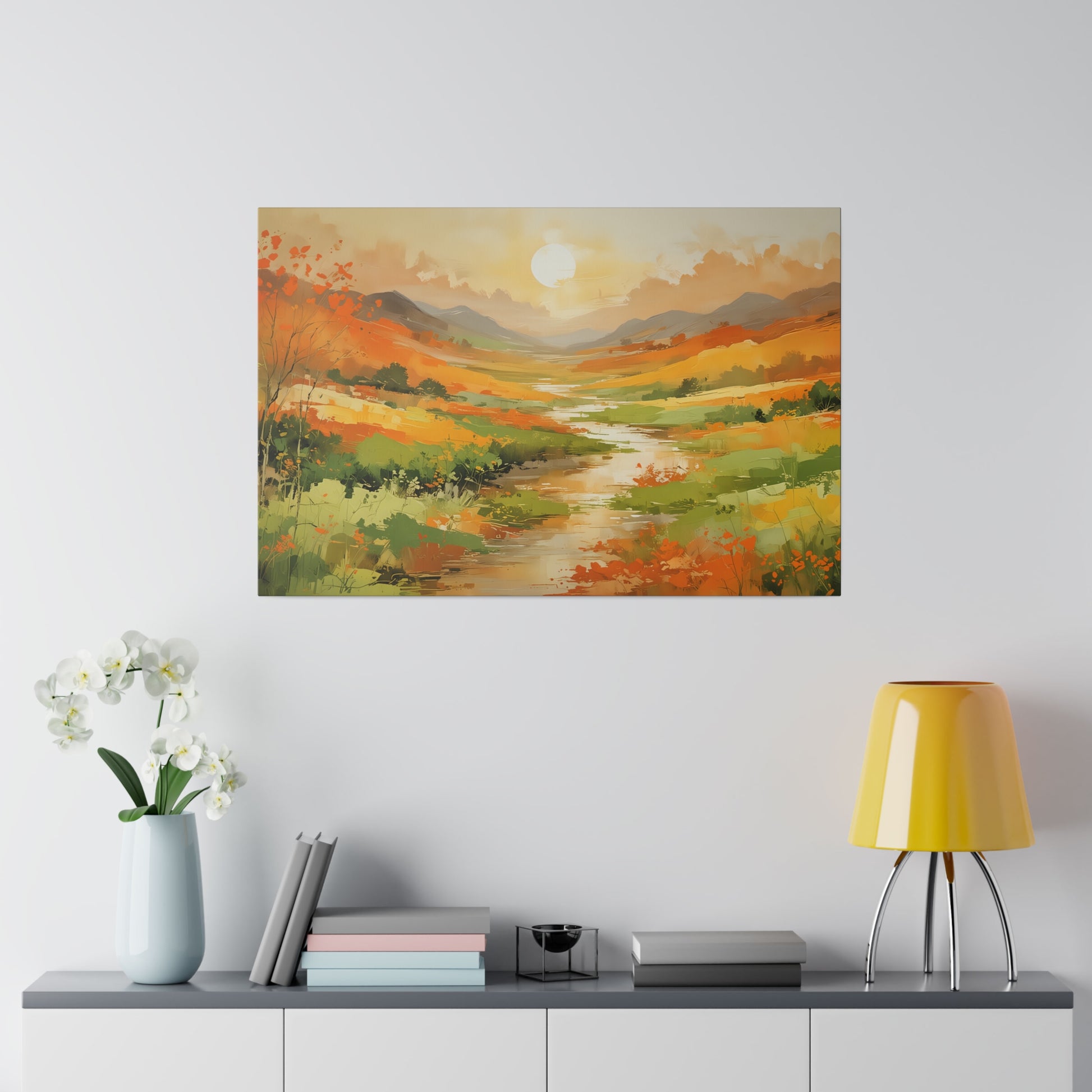 Golden Dawn Abstract Matte Canvas Print