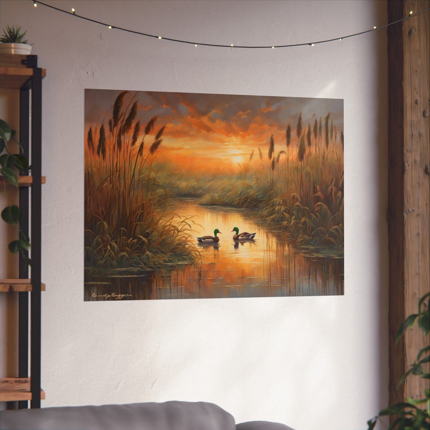 Evening Sanctuary Mallards in the Marsh Print