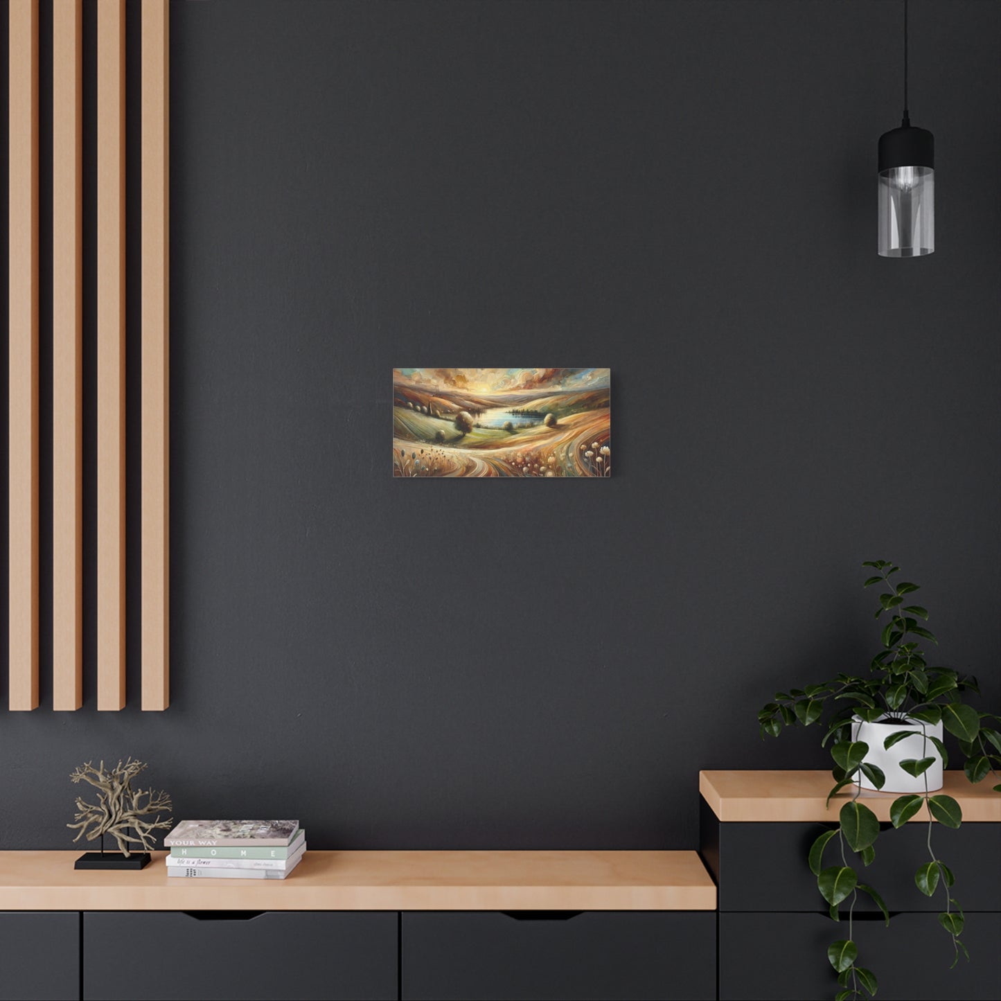 Abstract Earth-Toned Landscape on Canvas Print