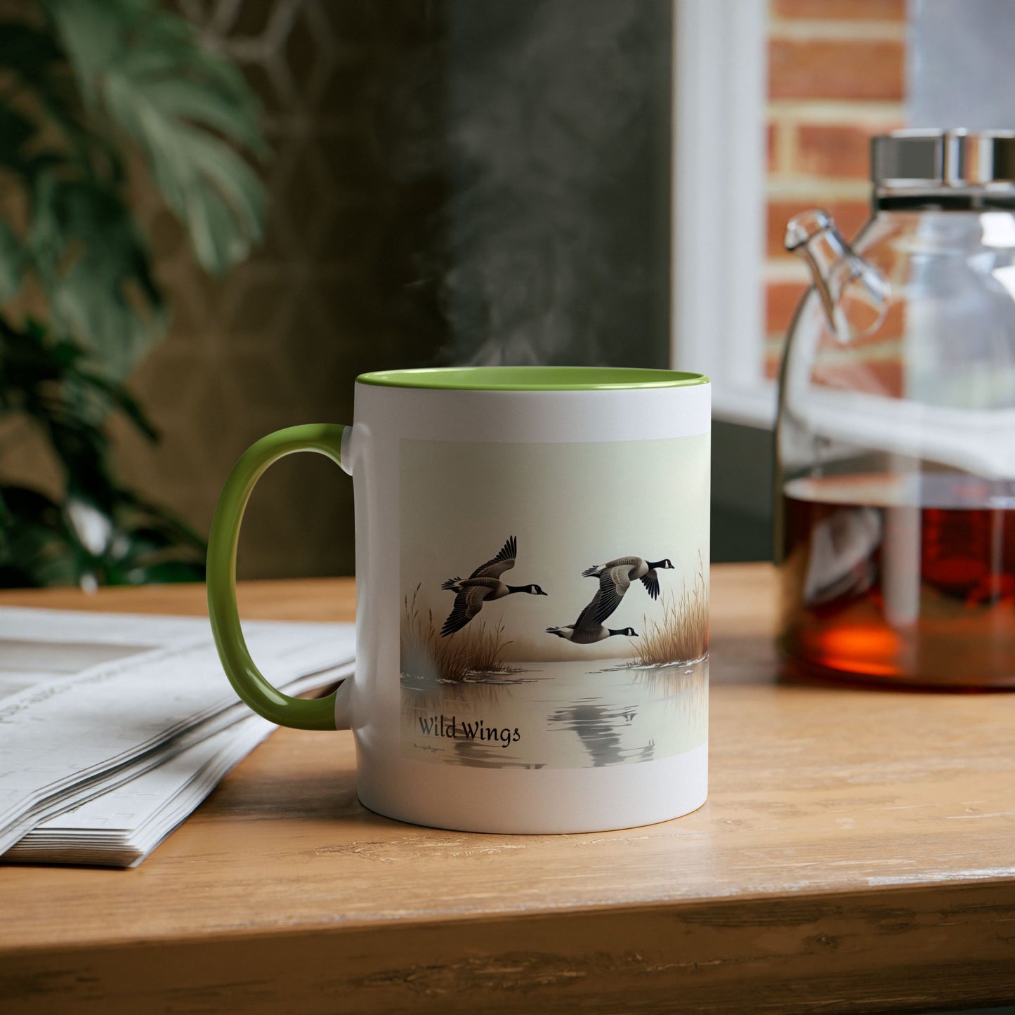 Canadian Geese Two-Tone Coffee Mugs, 11oz