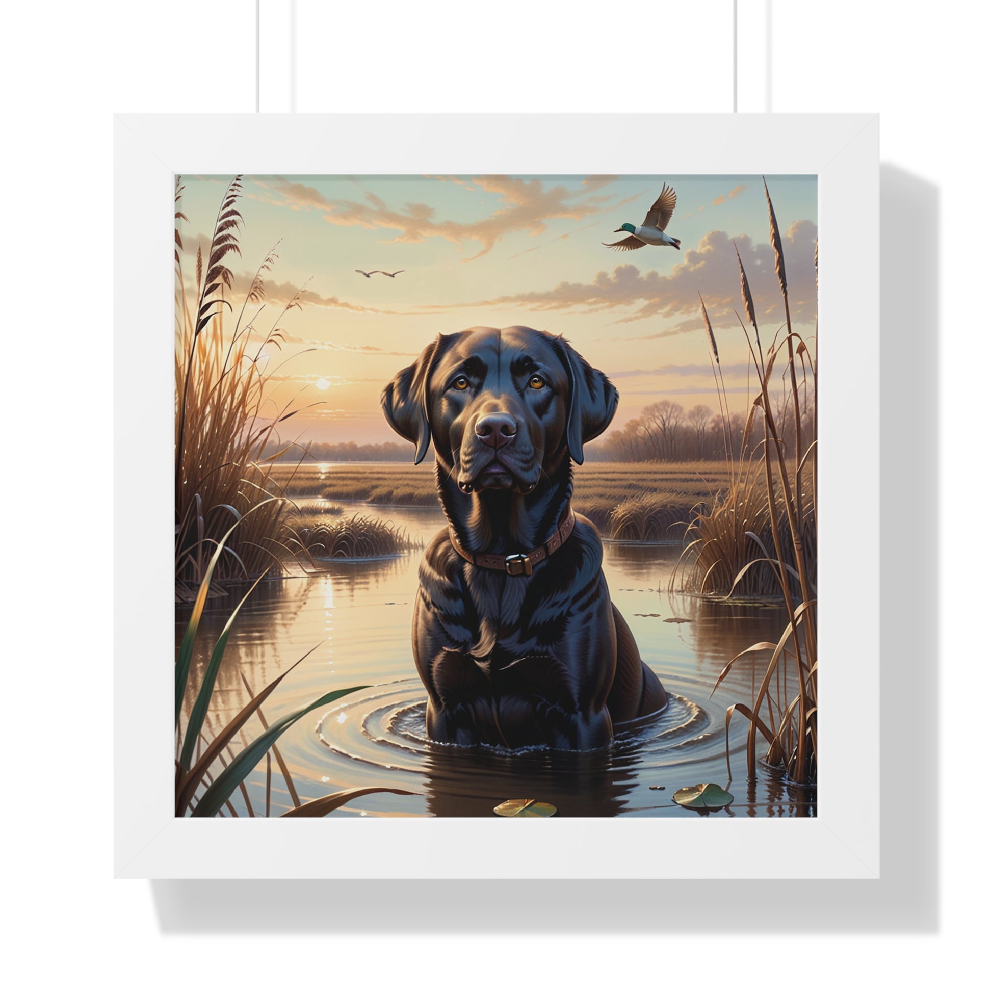 Framed Chocolate Labrador Retriever Print