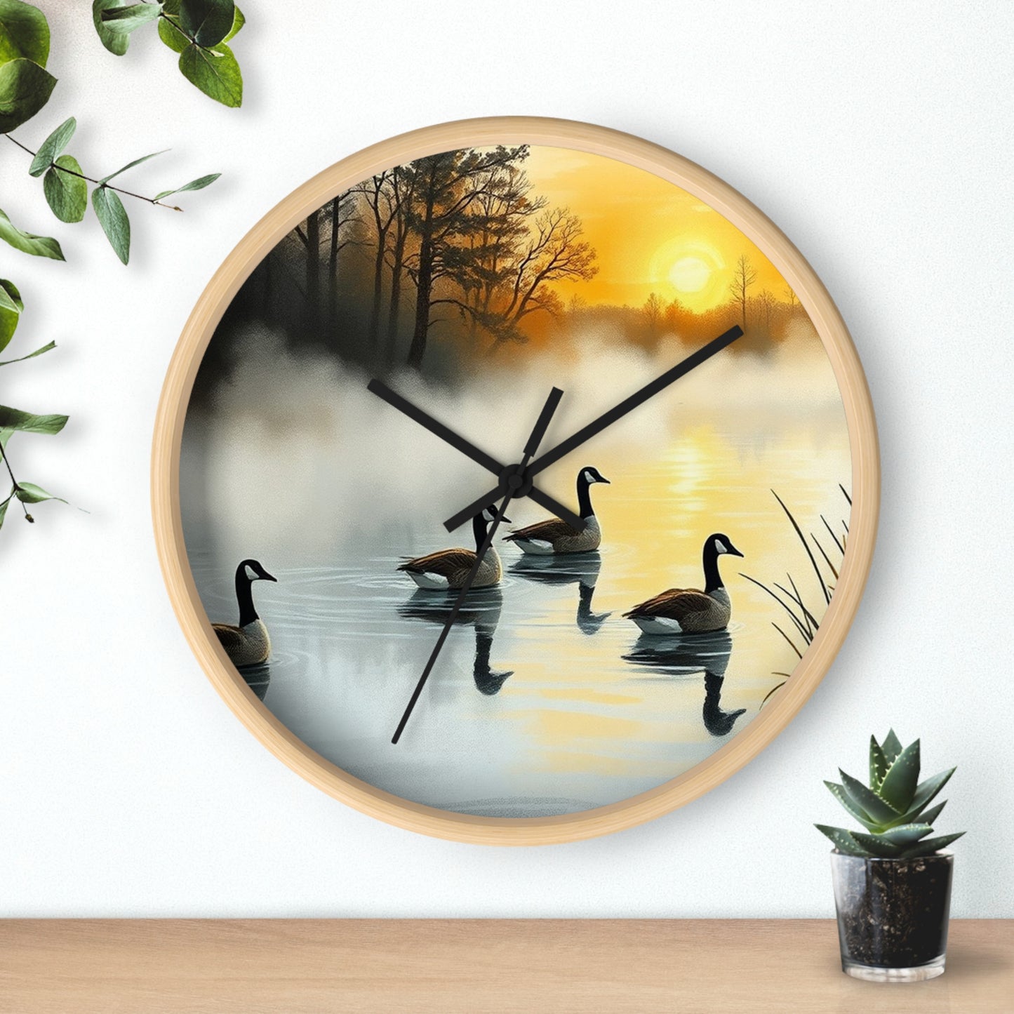 This collection of waterfowl art wall clocks brings the beauty of wetlands into your space, each clock featuring a meticulously crafted scene of waterfowl in natural settings.