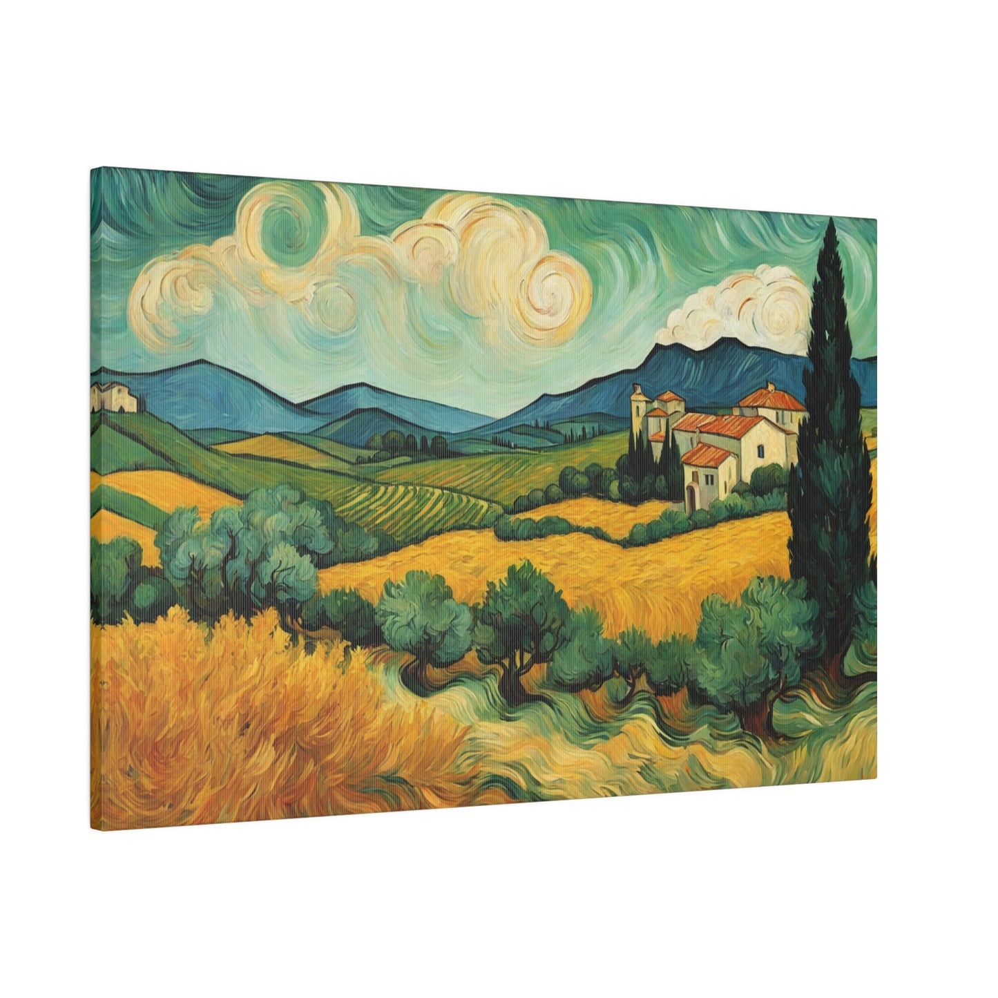 Indulge in nostalgia with this stunning Van Gogh Style Umbria Italy landscape impressionism print. 