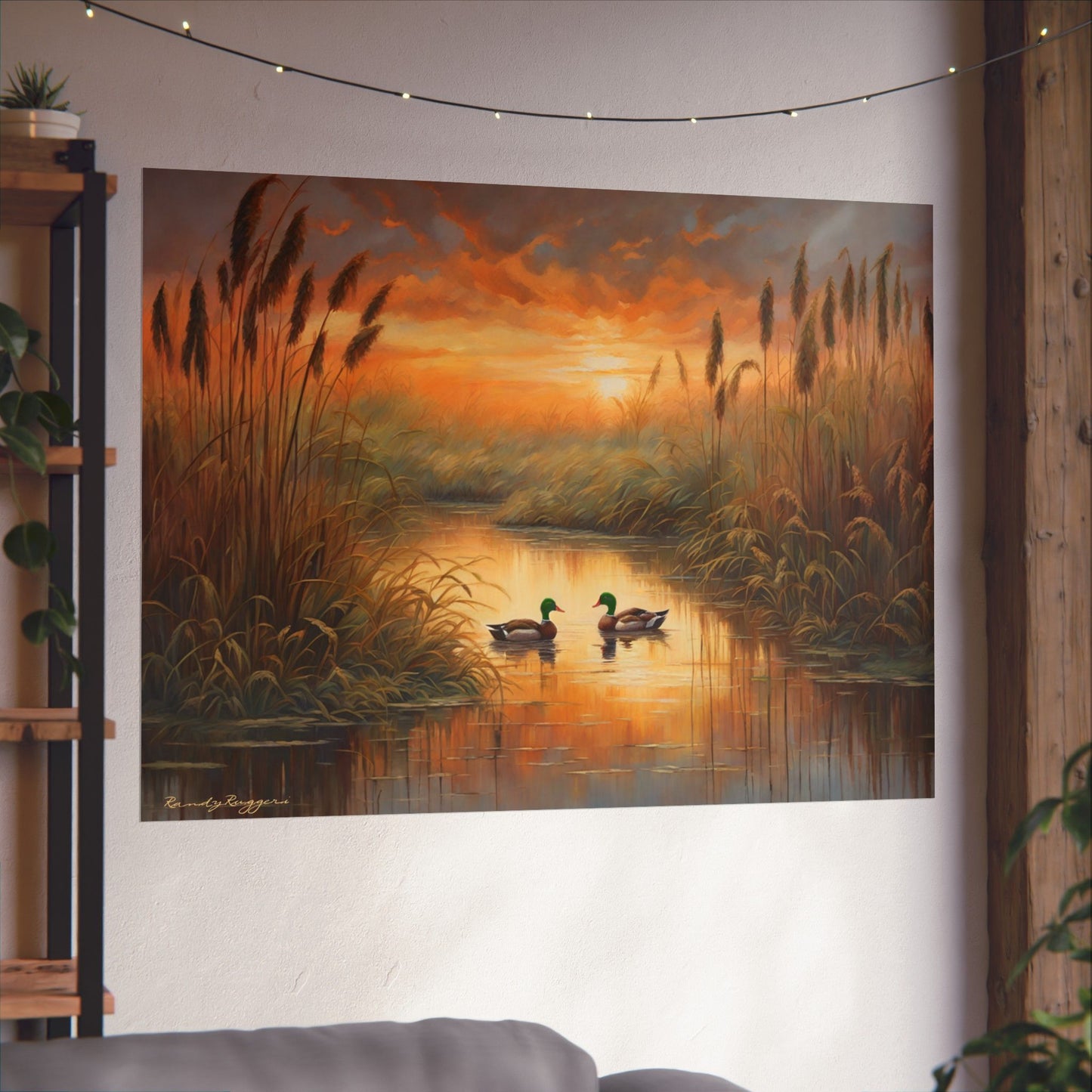 Evening Sanctuary Mallards in the Marsh Print